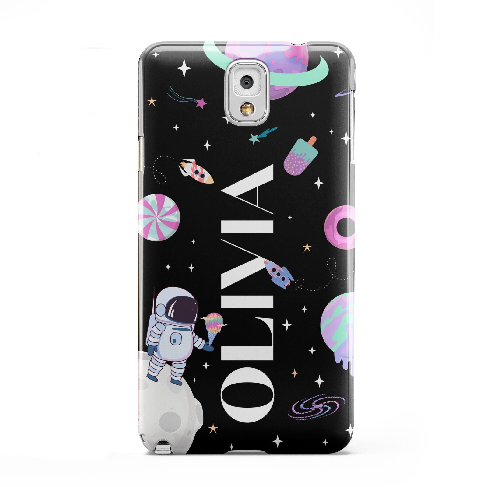 Sweet Treats in Space with Name Samsung Galaxy Note 3 Case