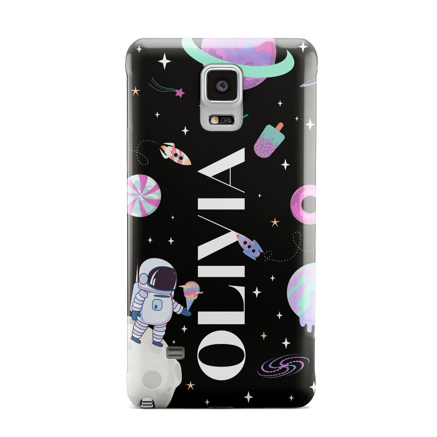 Sweet Treats in Space with Name Samsung Galaxy Note 4 Case