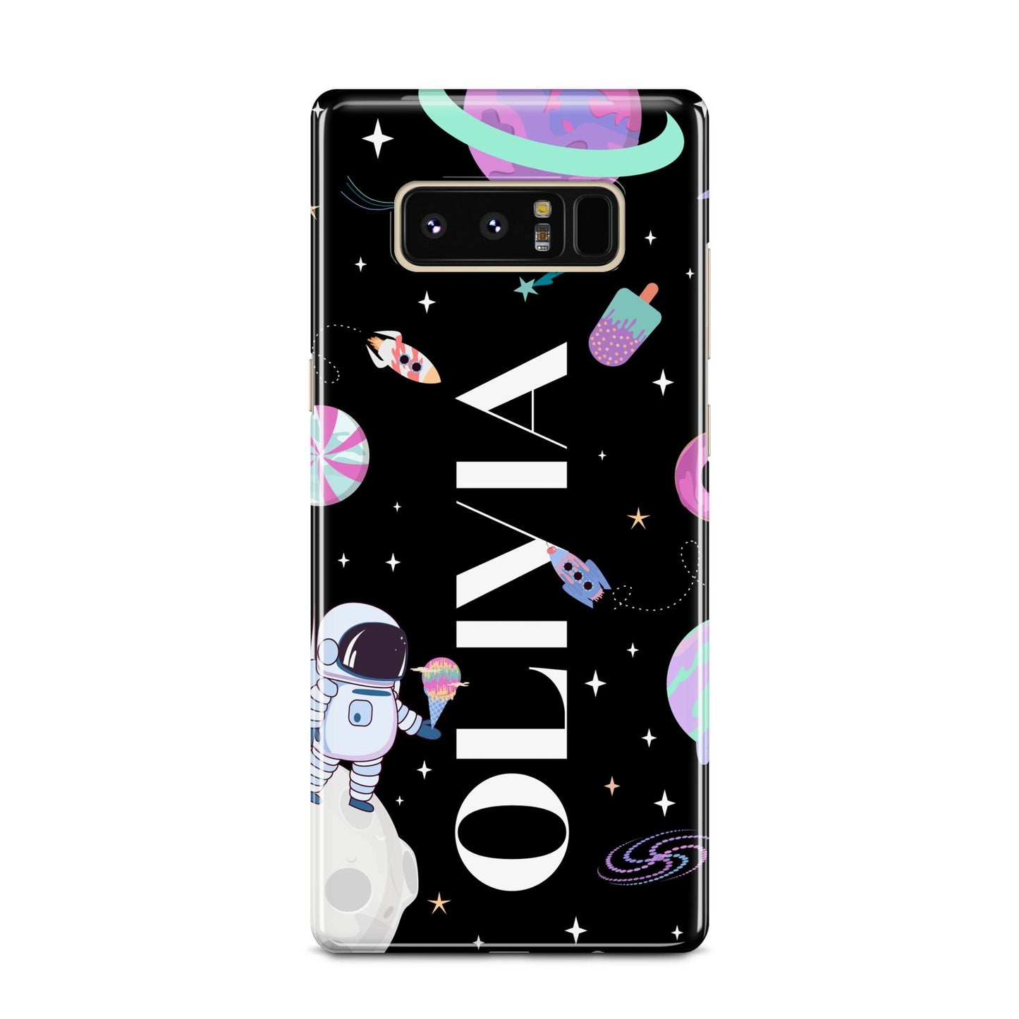 Sweet Treats in Space with Name Samsung Galaxy Note 8 Case