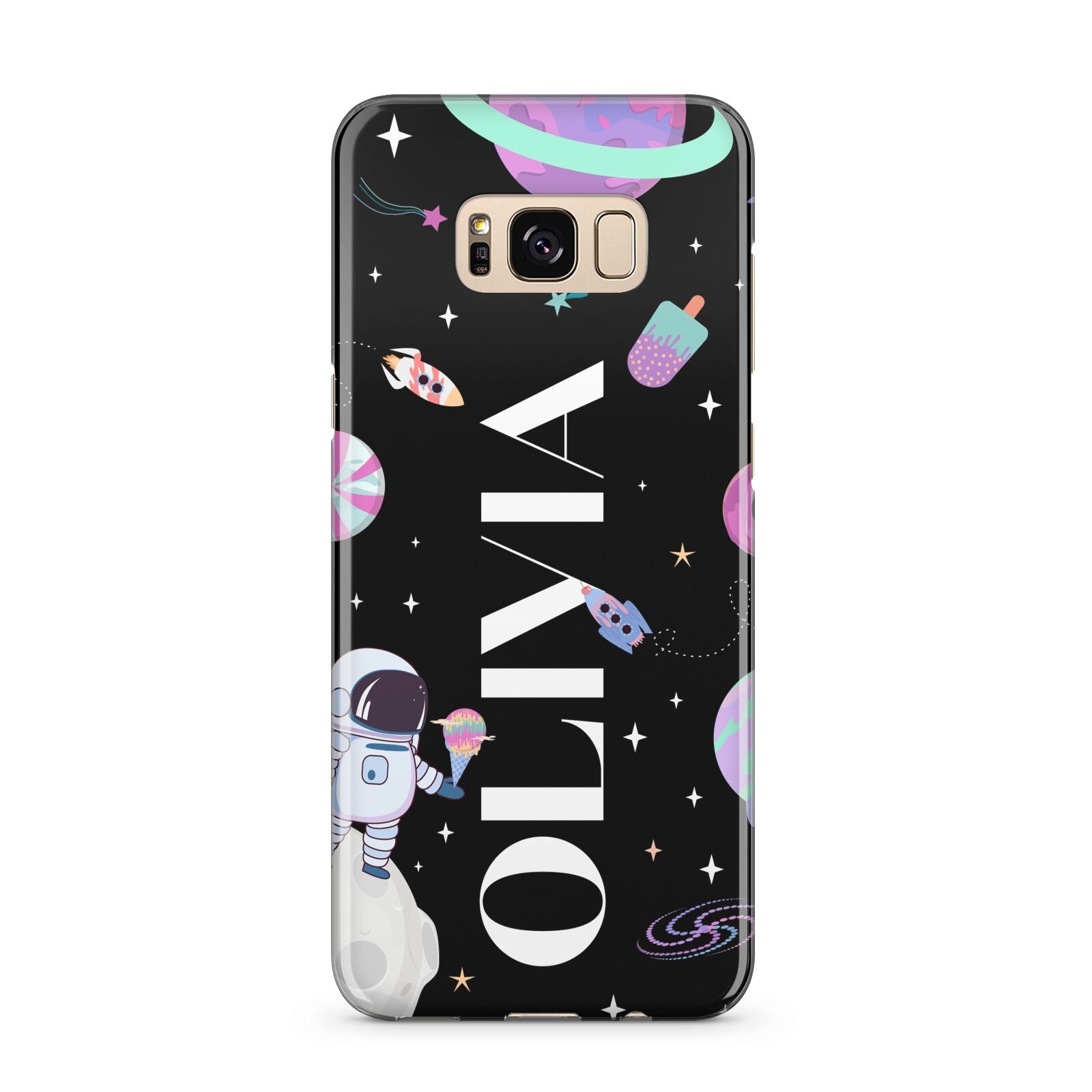 Sweet Treats in Space with Name Samsung Galaxy S8 Plus Case