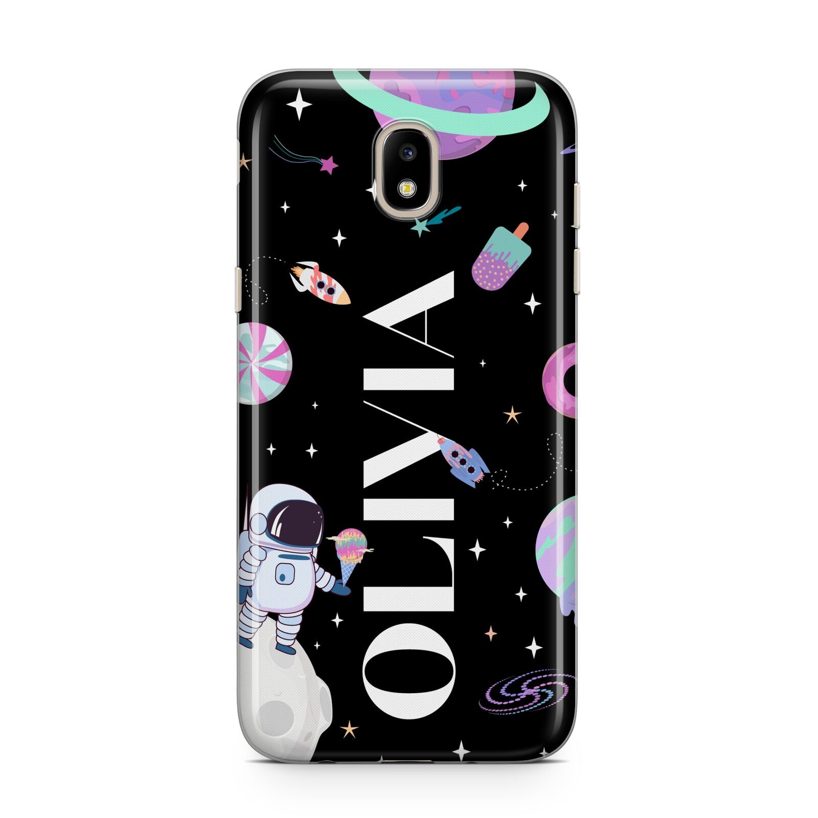 Sweet Treats in Space with Name Samsung J5 2017 Case