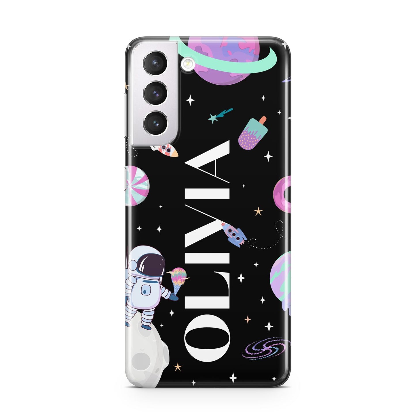 Sweet Treats in Space with Name Samsung S21 Case