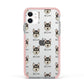 Tamaskan Icon with Name Apple iPhone 11 in White with Pink Impact Case