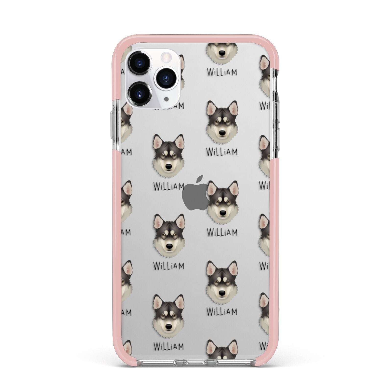 Tamaskan Icon with Name iPhone 11 Pro Max Impact Pink Edge Case