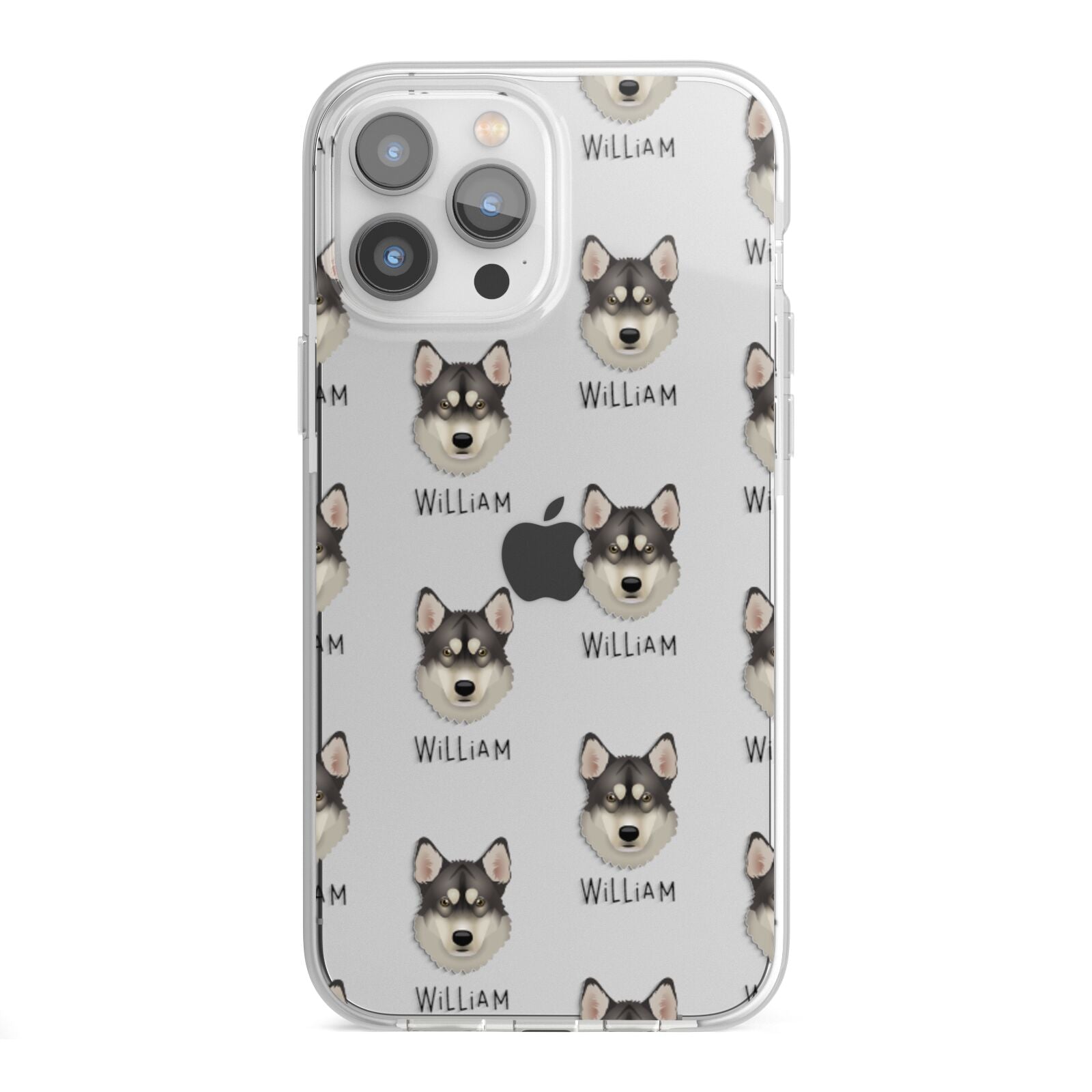 Tamaskan Icon with Name iPhone 13 Pro Max TPU Impact Case with White Edges