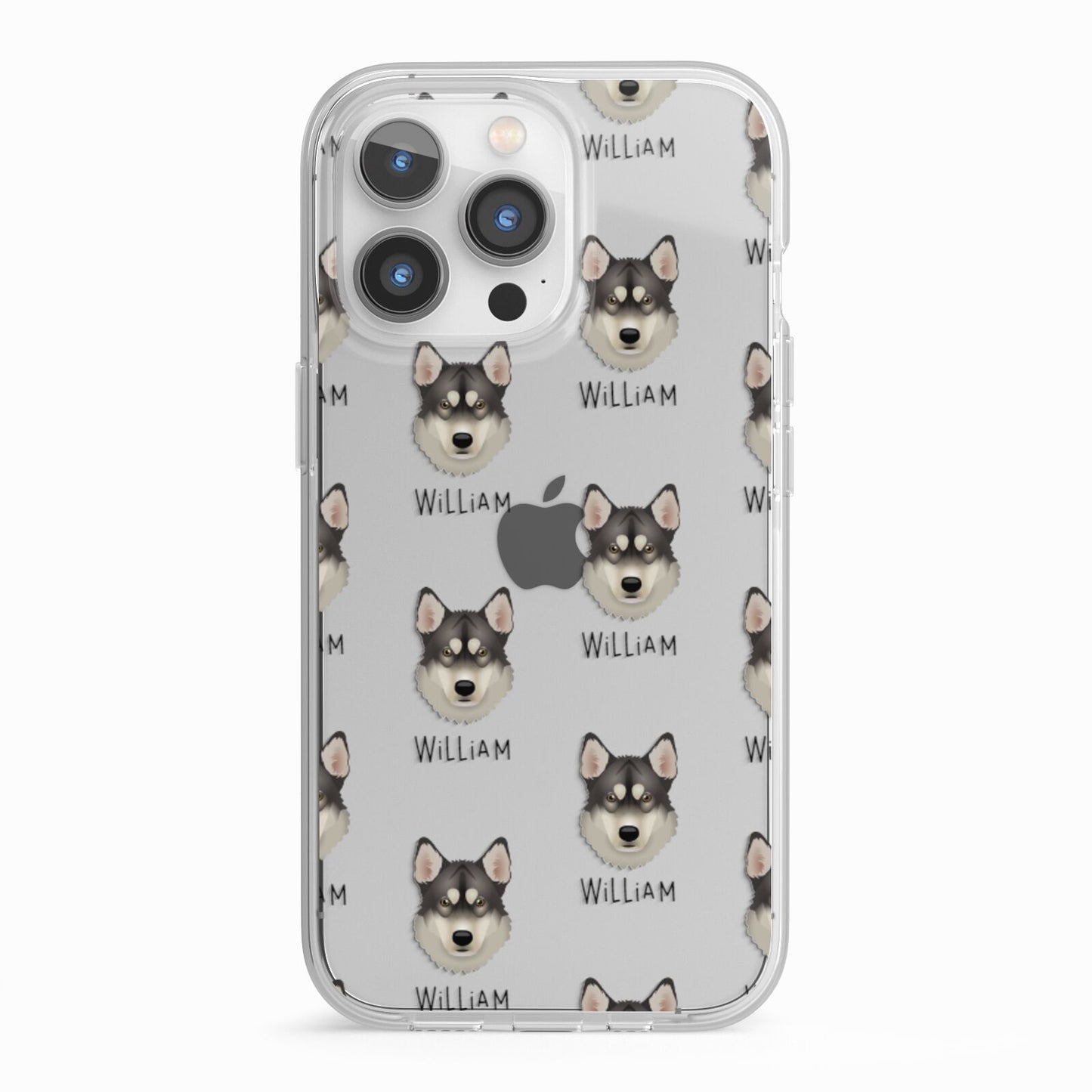 Tamaskan Icon with Name iPhone 13 Pro TPU Impact Case with White Edges