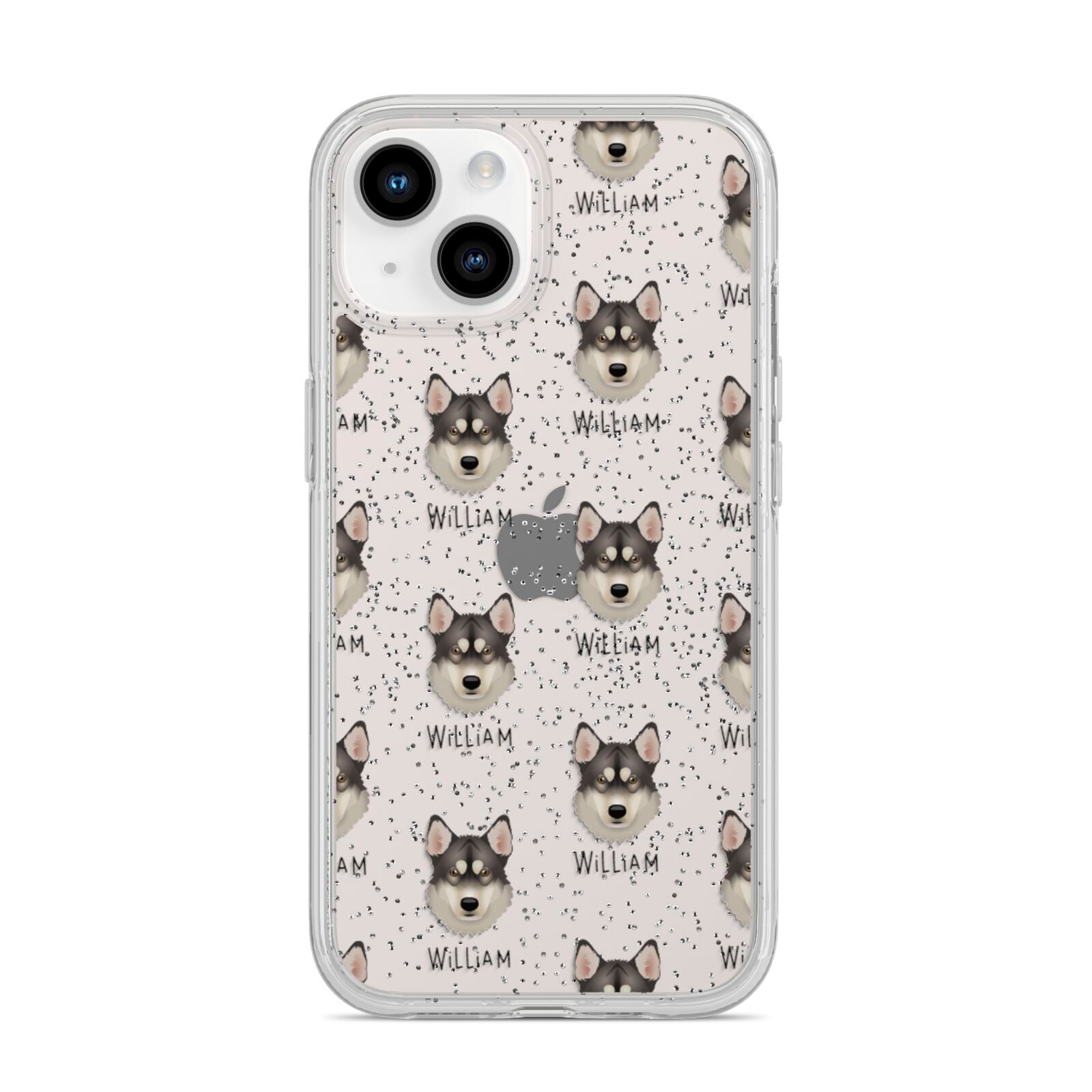 Tamaskan Icon with Name iPhone 14 Glitter Tough Case Starlight