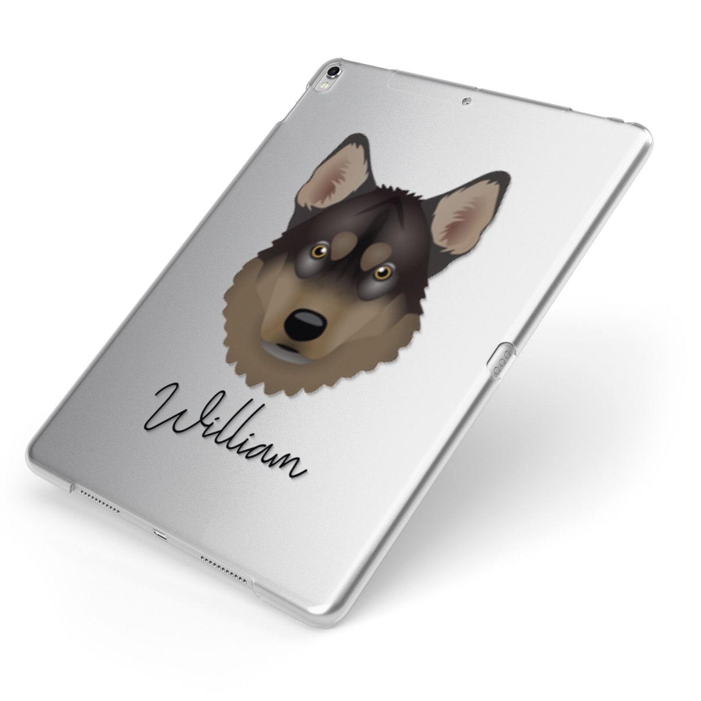 Tamaskan Personalised Apple iPad Case on Silver iPad Side View