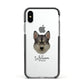 Tamaskan Personalised Apple iPhone Xs Impact Case Black Edge on Silver Phone