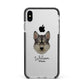 Tamaskan Personalised Apple iPhone Xs Max Impact Case Black Edge on Silver Phone