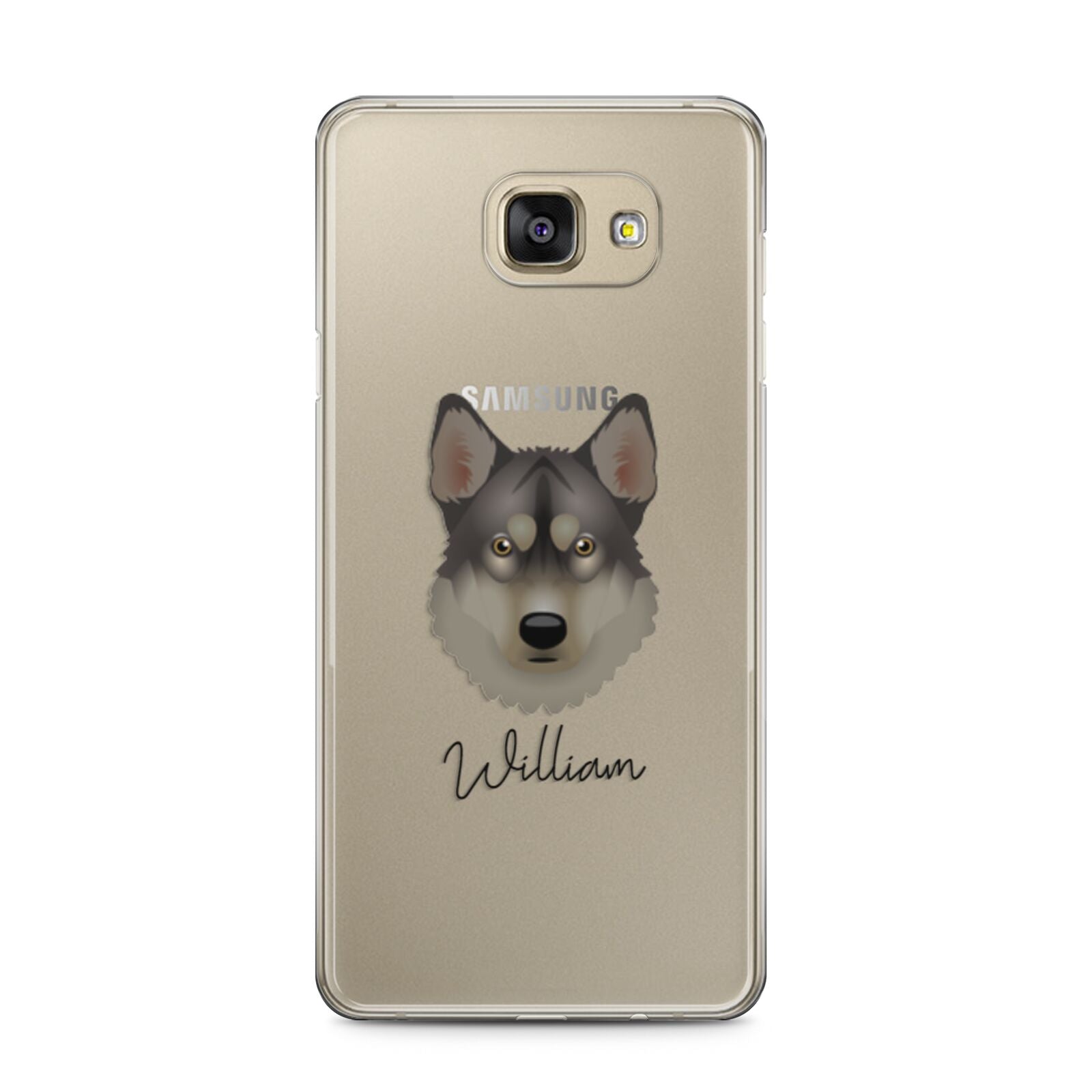 Tamaskan Personalised Samsung Galaxy A5 2016 Case on gold phone