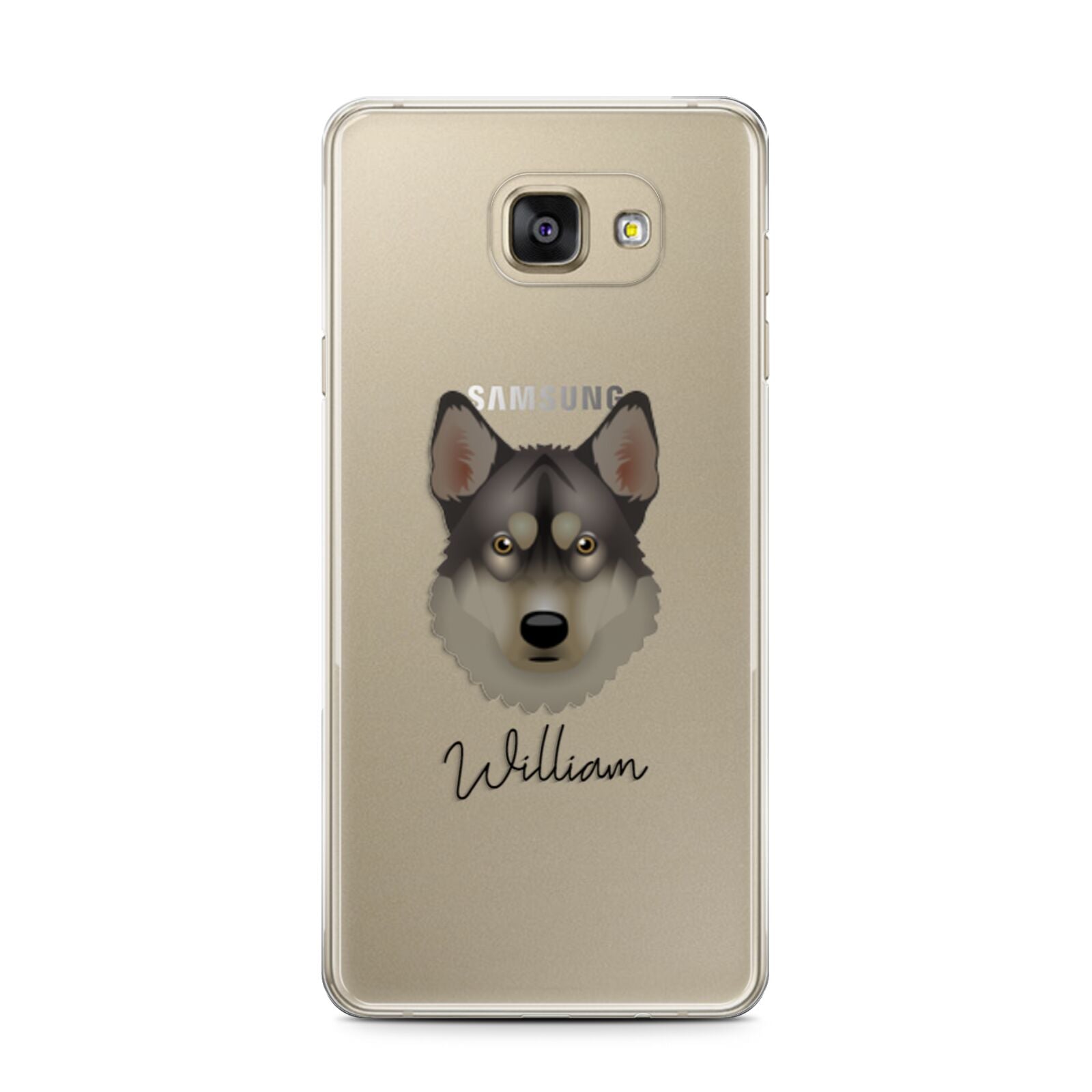 Tamaskan Personalised Samsung Galaxy A7 2016 Case on gold phone