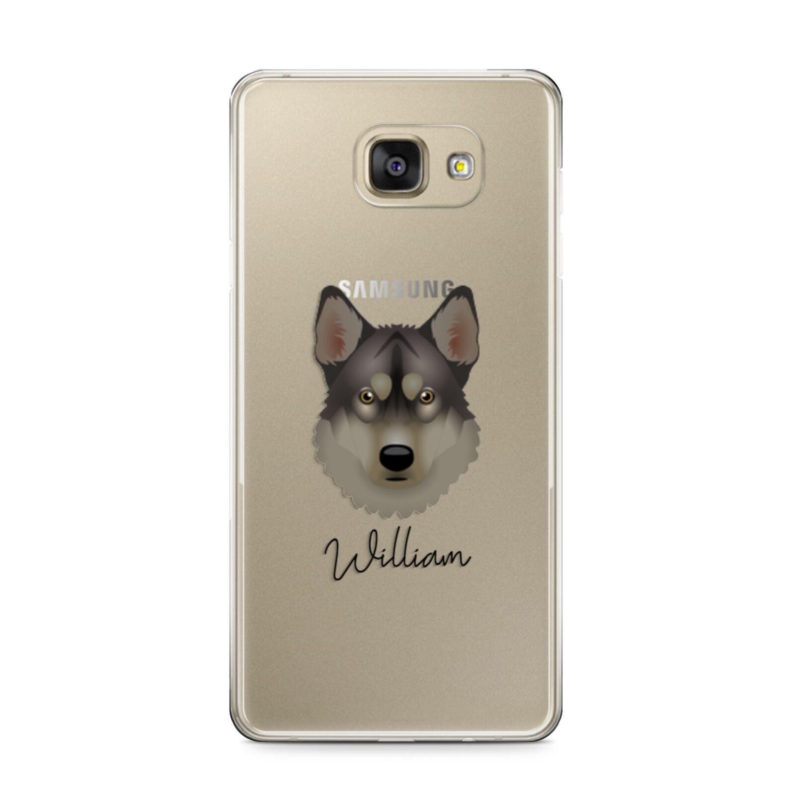 Tamaskan Personalised Samsung Galaxy A9 2016 Case on gold phone