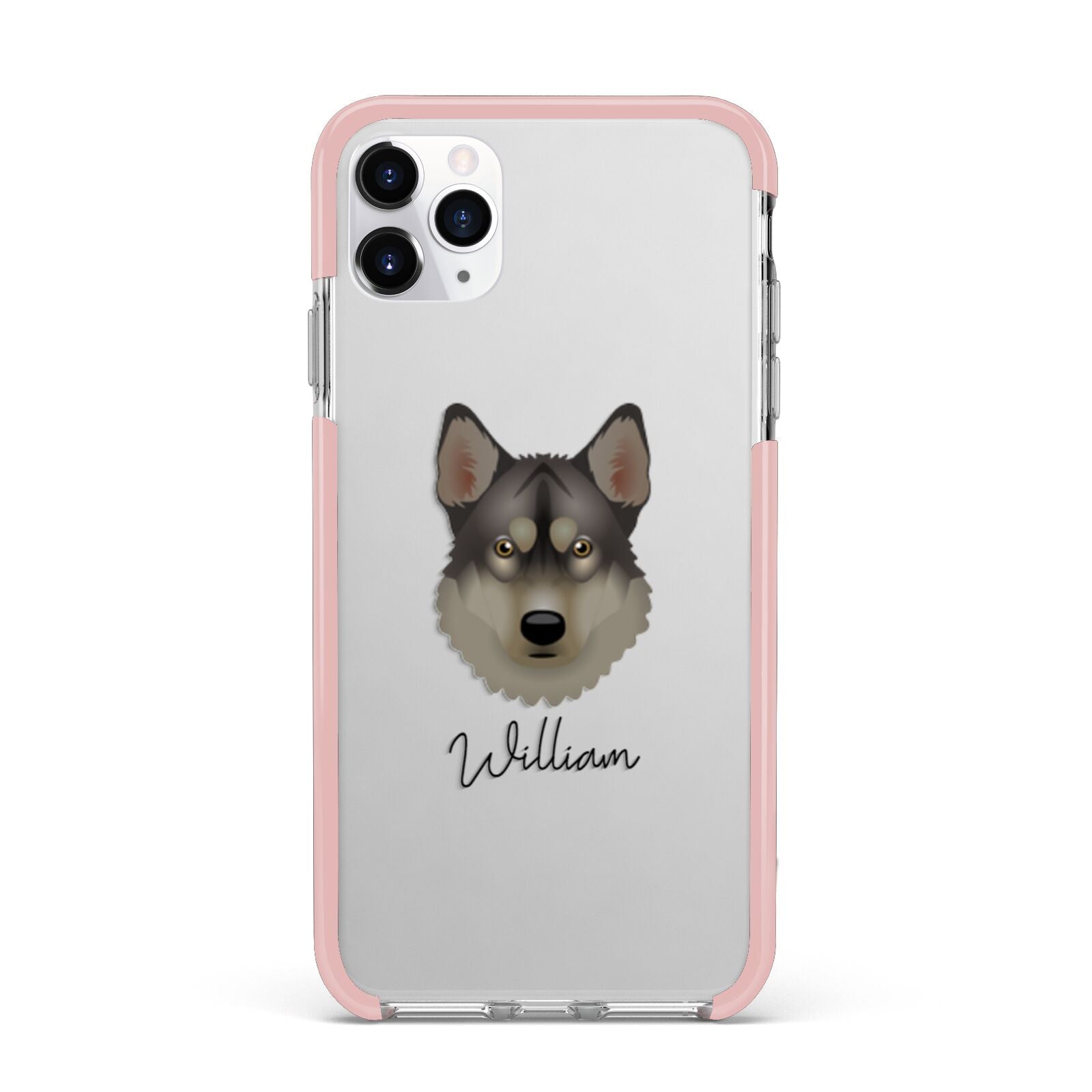 Tamaskan Personalised iPhone 11 Pro Max Impact Pink Edge Case