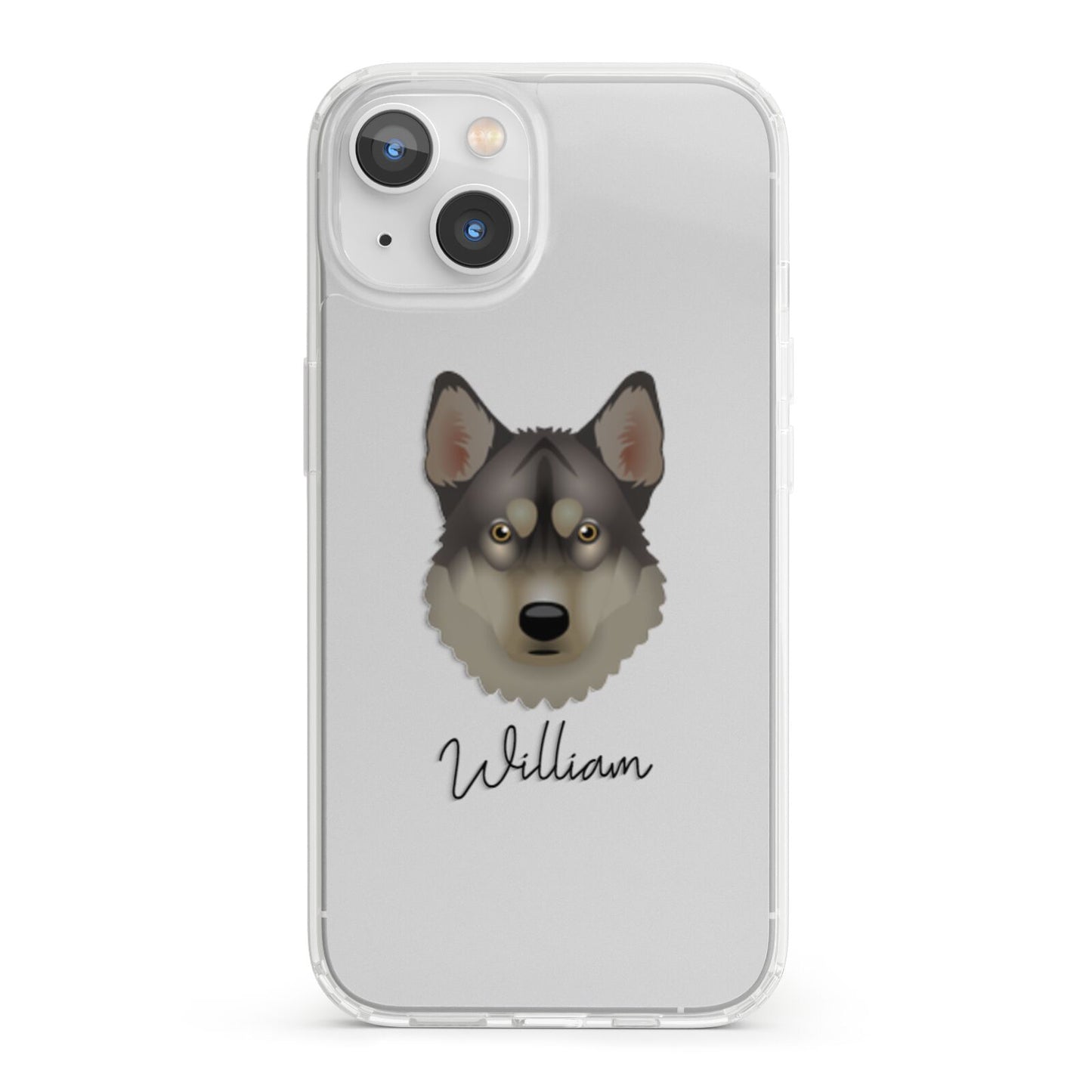 Tamaskan Personalised iPhone 13 Clear Bumper Case