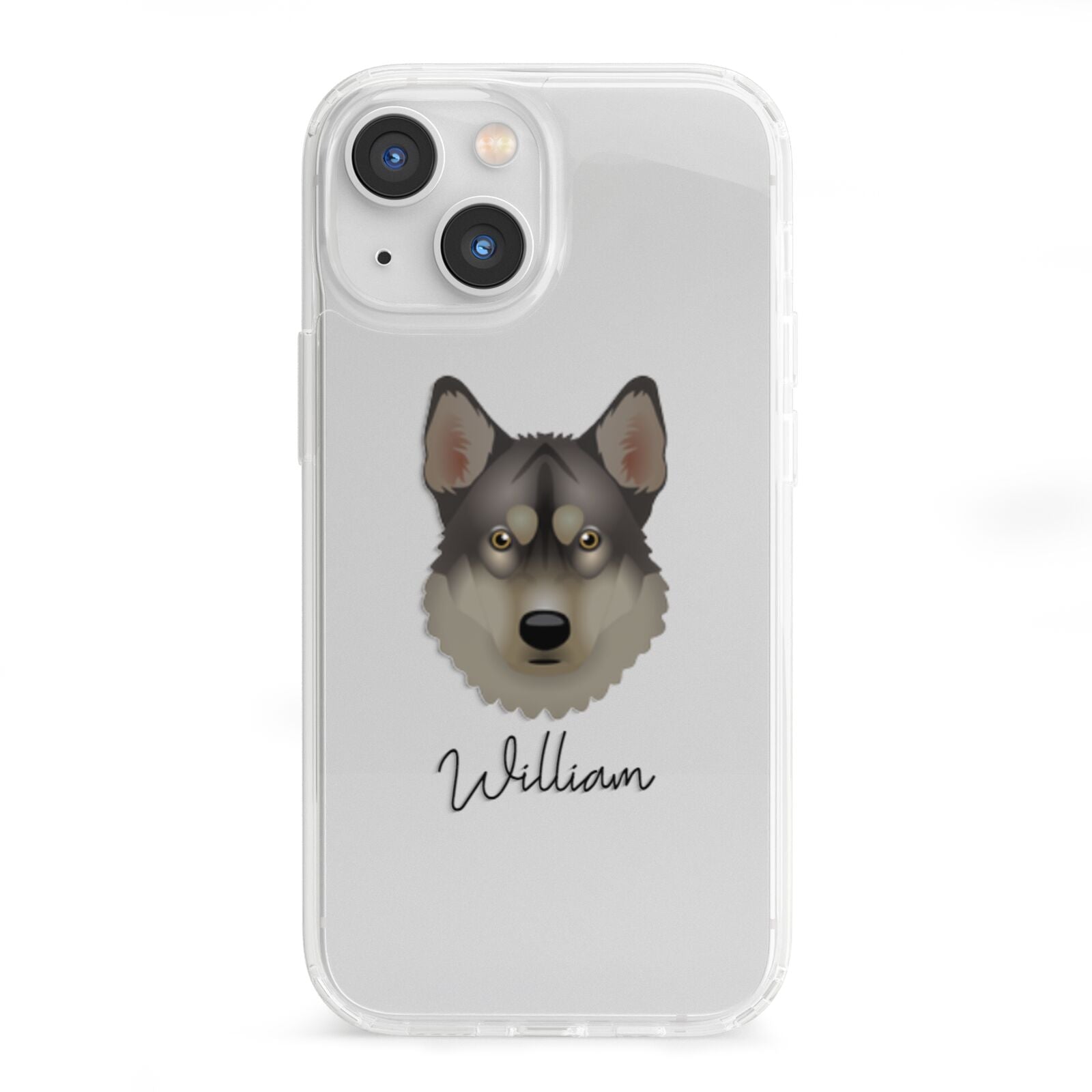 Tamaskan Personalised iPhone 13 Mini Clear Bumper Case