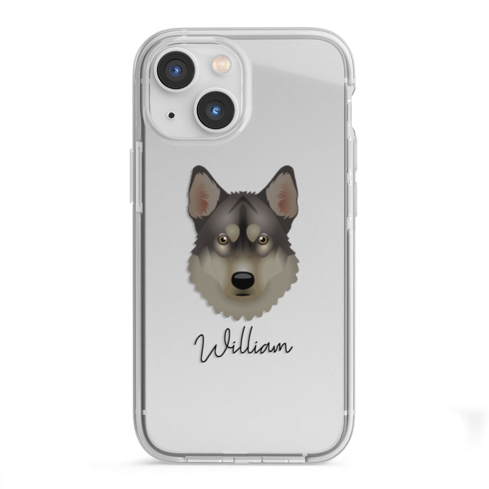 Tamaskan Personalised iPhone 13 Mini TPU Impact Case with White Edges