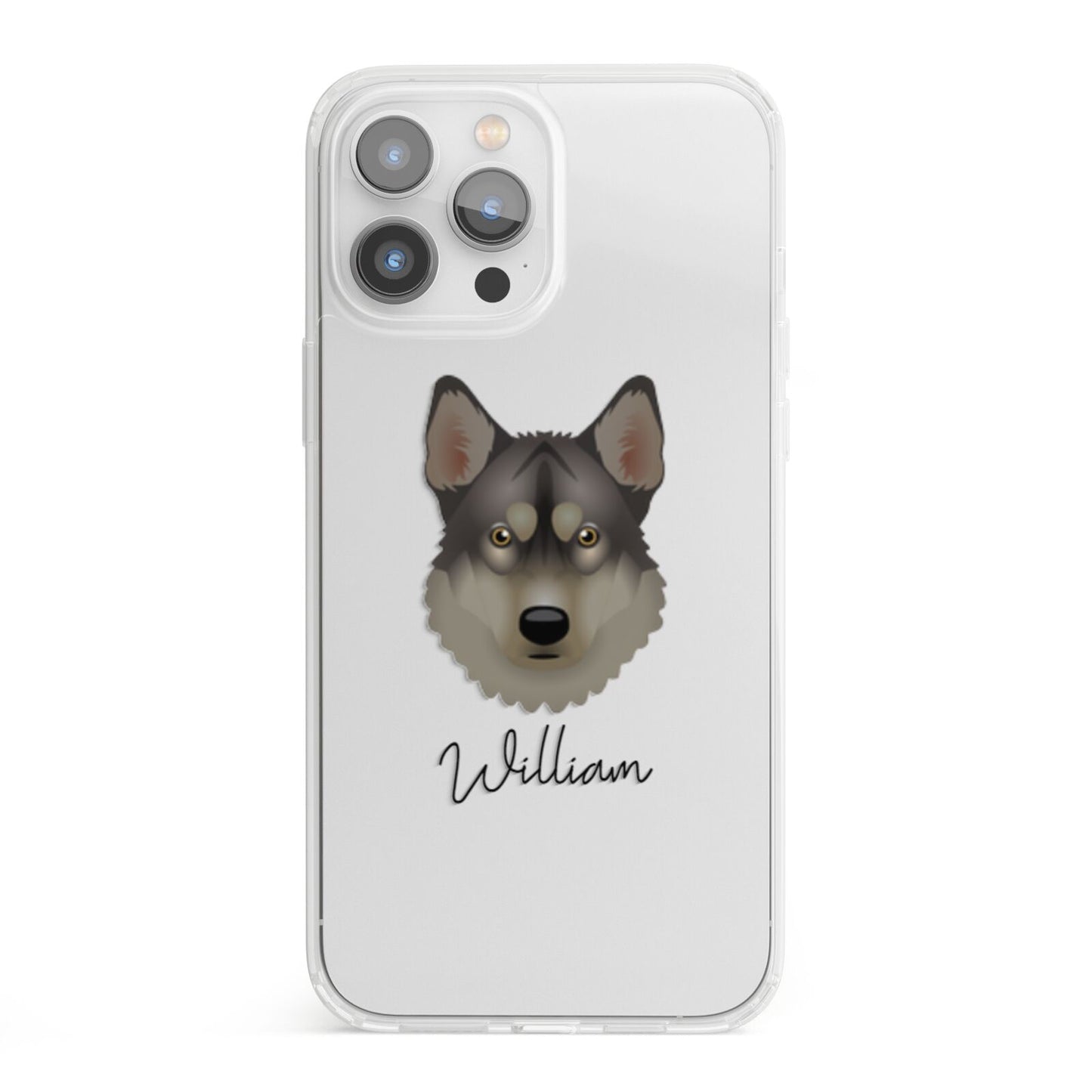 Tamaskan Personalised iPhone 13 Pro Max Clear Bumper Case