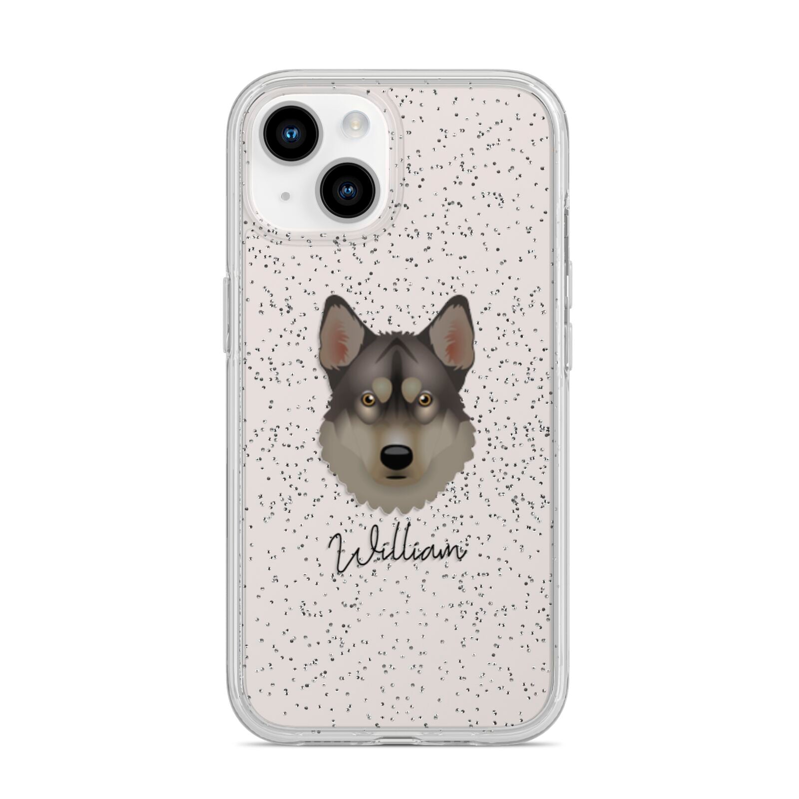 Tamaskan Personalised iPhone 14 Glitter Tough Case Starlight