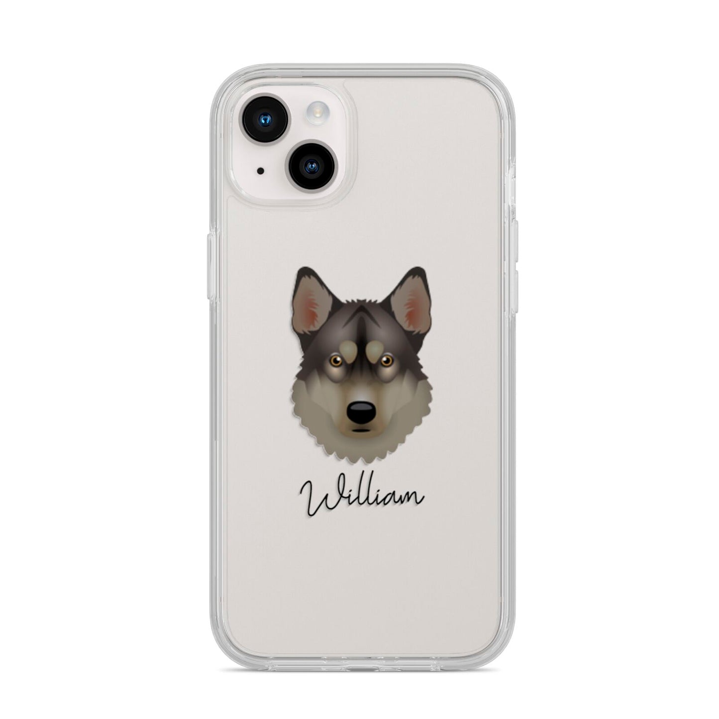 Tamaskan Personalised iPhone 14 Plus Clear Tough Case Starlight