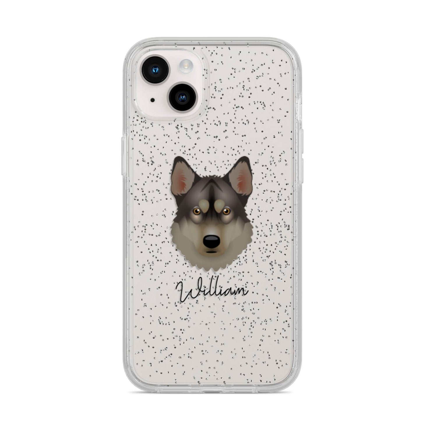 Tamaskan Personalised iPhone 14 Plus Glitter Tough Case Starlight