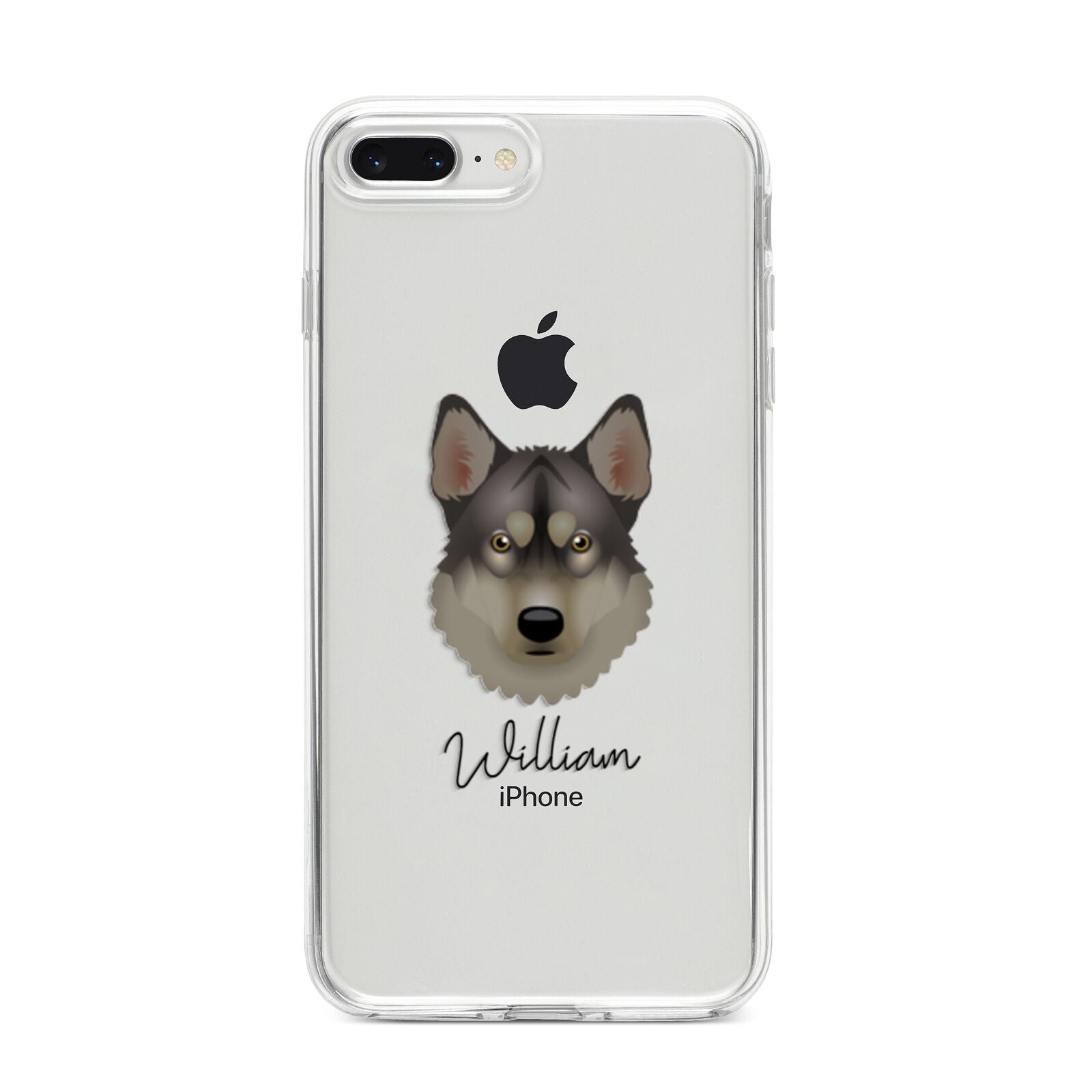 Tamaskan Personalised iPhone 8 Plus Bumper Case on Silver iPhone