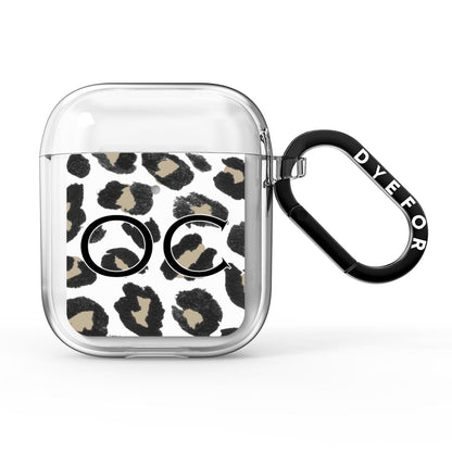 Tan Leopard Print Pattern AirPods Clear Case