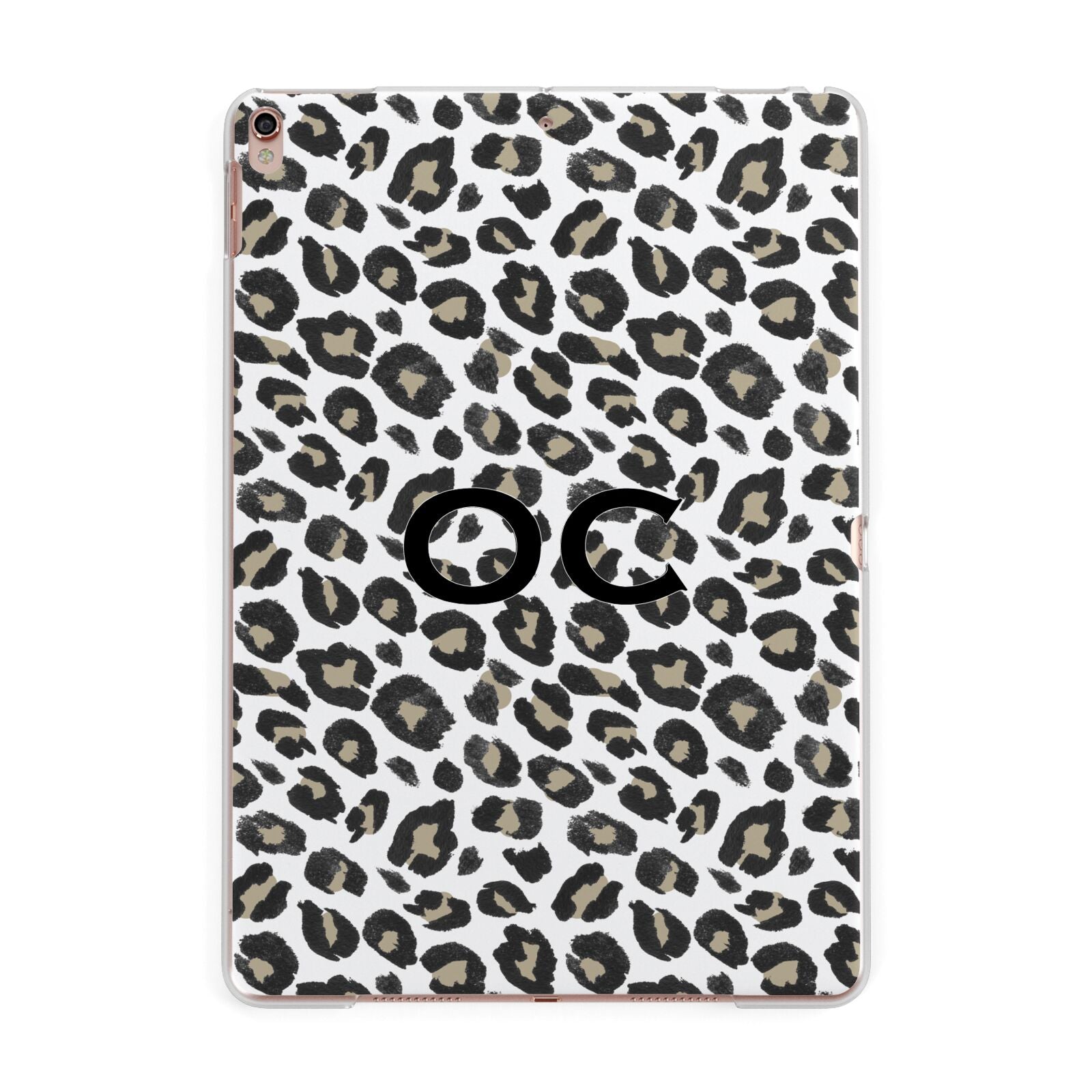 Tan Leopard Print Pattern Apple iPad Rose Gold Case