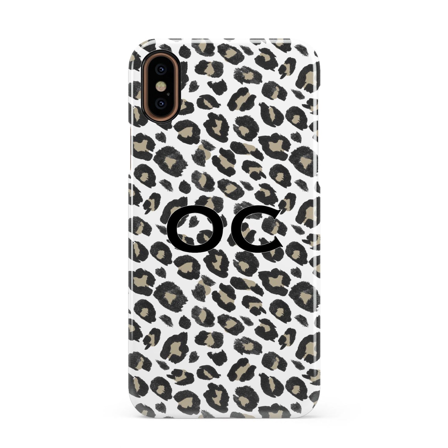 Tan Leopard Print Pattern Apple iPhone XS 3D Snap Case