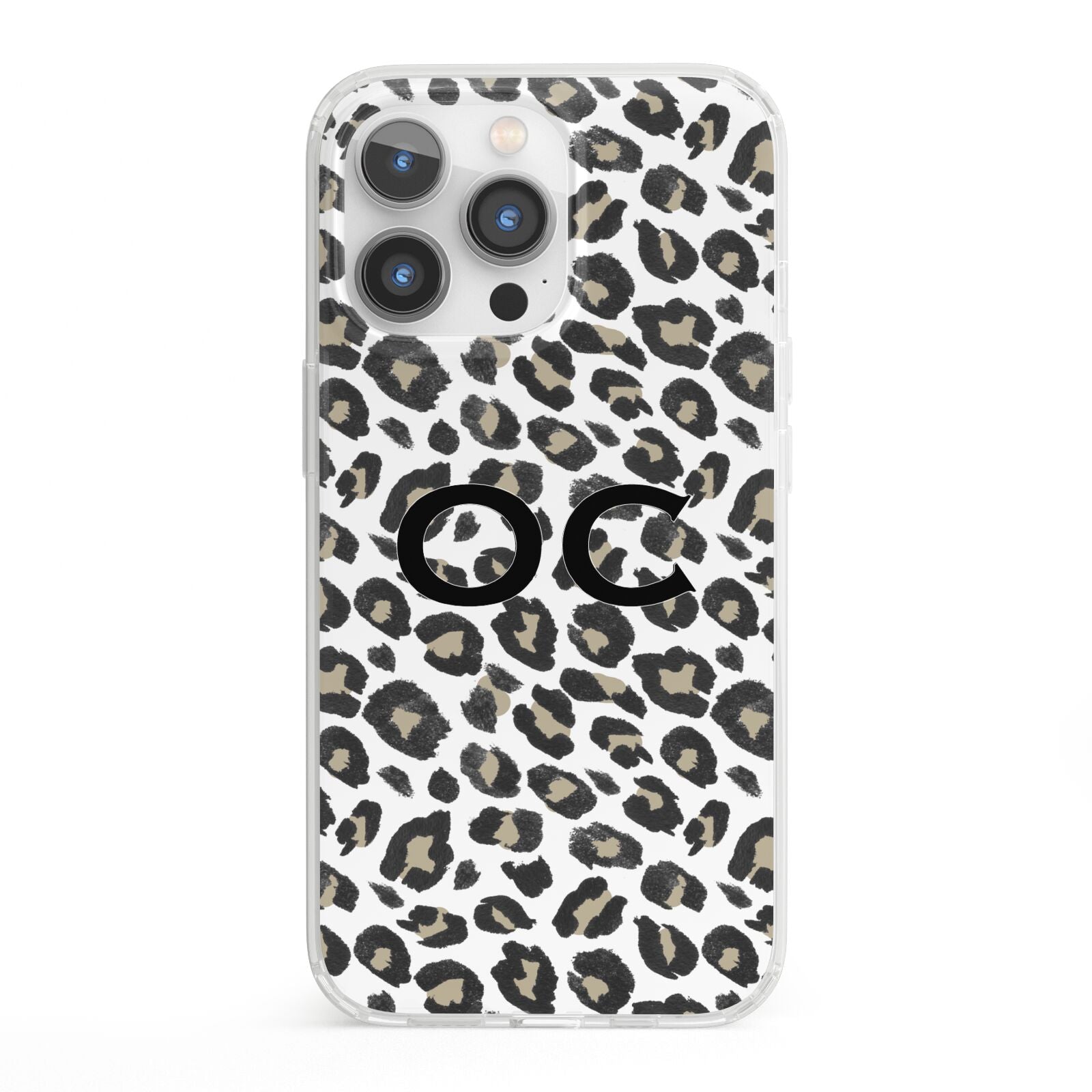 Tan Leopard Print Pattern iPhone 13 Pro Clear Bumper Case