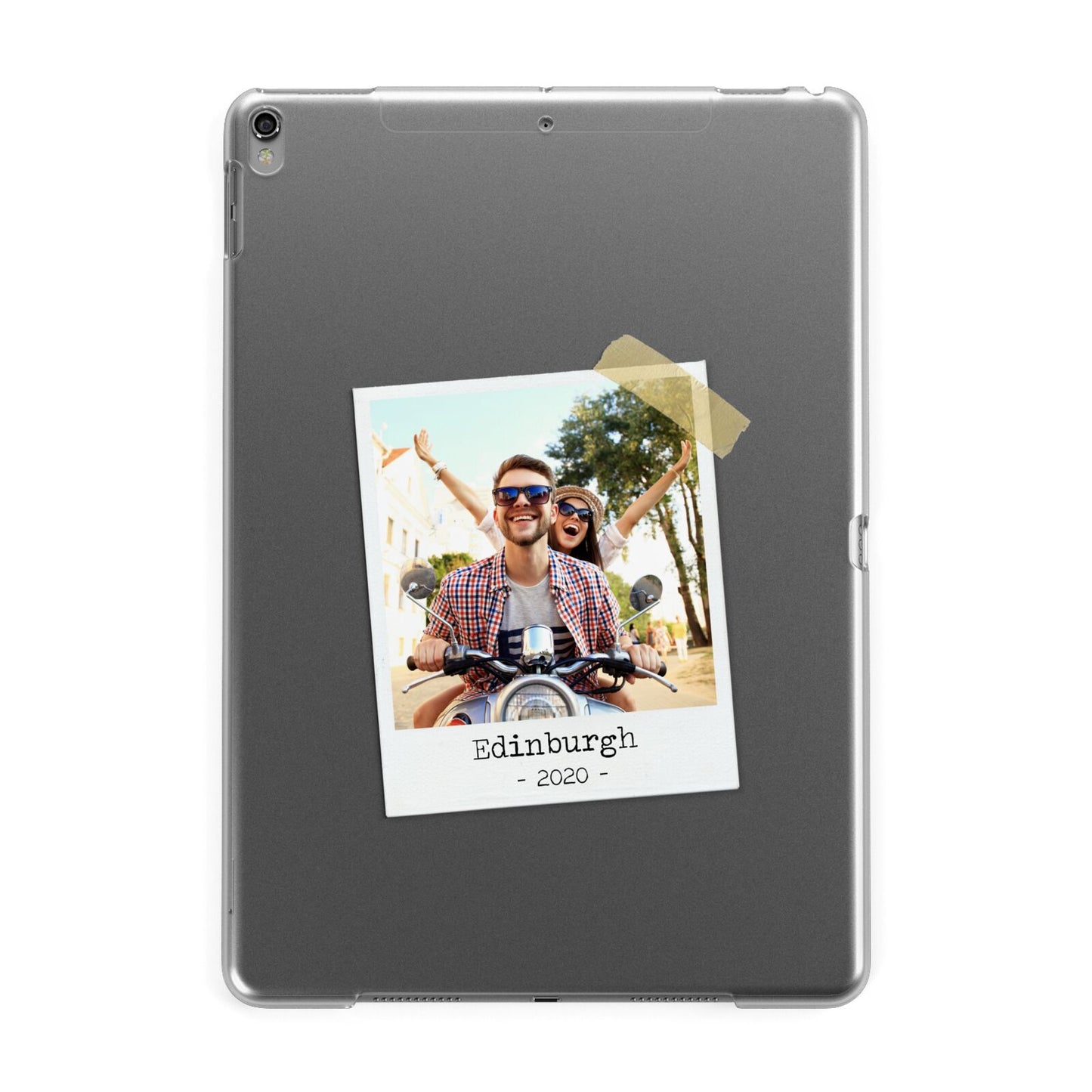 Taped Holiday Snap Photo Upload Apple iPad Grey Case