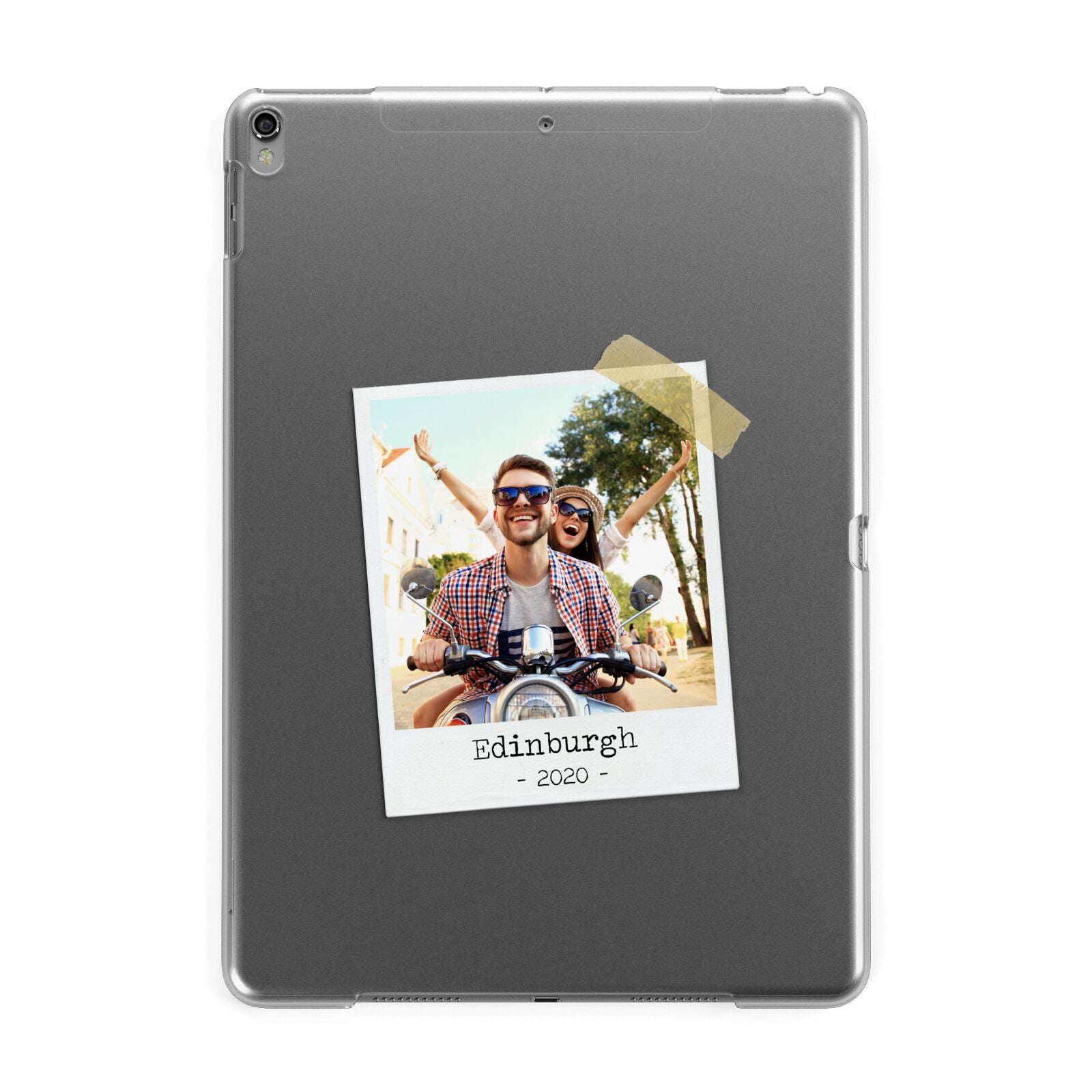 Taped Holiday Snap Photo Upload Apple iPad Grey Case