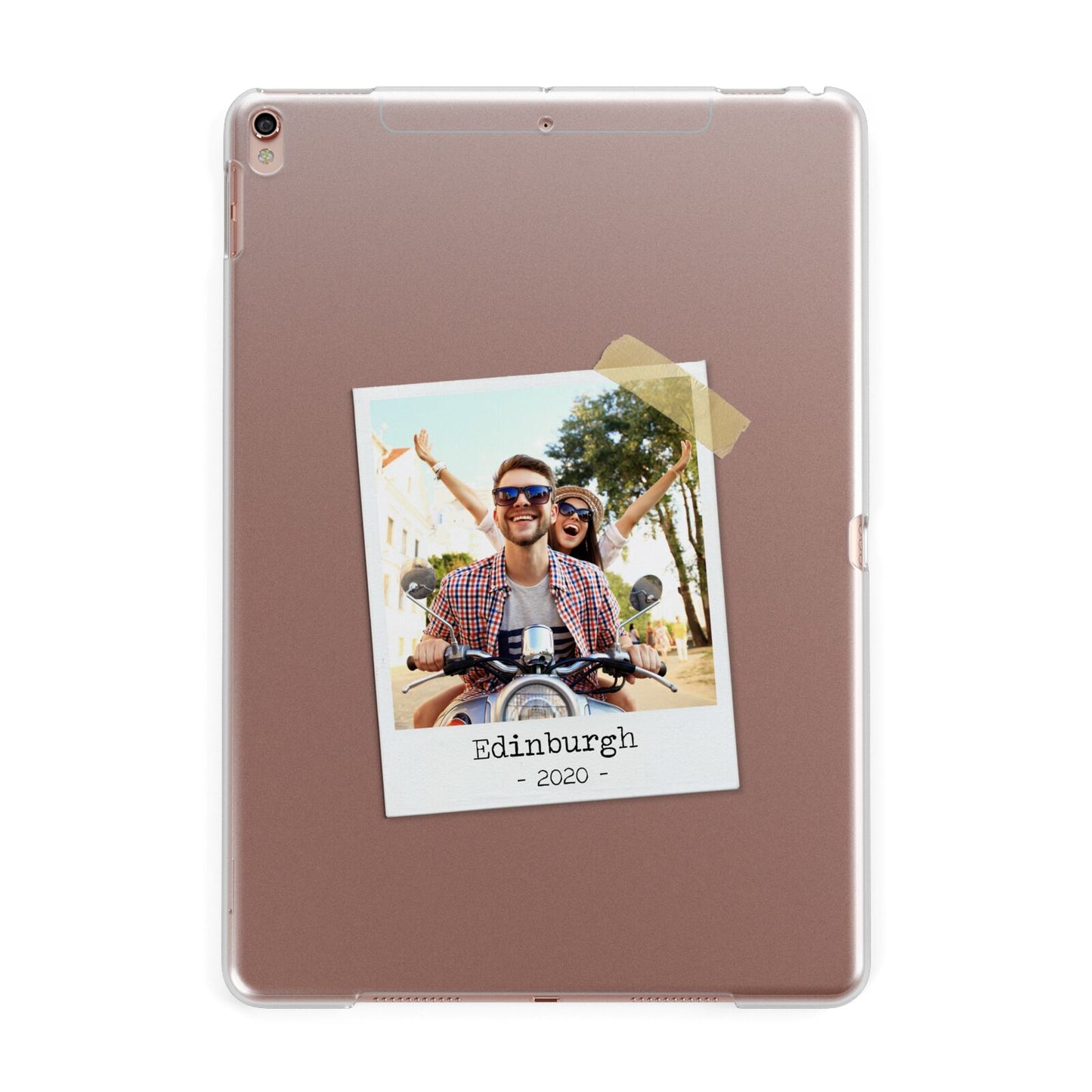 Taped Holiday Snap Photo Upload Apple iPad Rose Gold Case