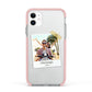 Taped Holiday Snap Photo Upload Apple iPhone 11 in White with Pink Impact Case