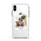 Taped Holiday Snap Photo Upload Apple iPhone Xs Impact Case White Edge on Silver Phone