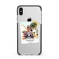 Taped Holiday Snap Photo Upload Apple iPhone Xs Max Impact Case Black Edge on Silver Phone