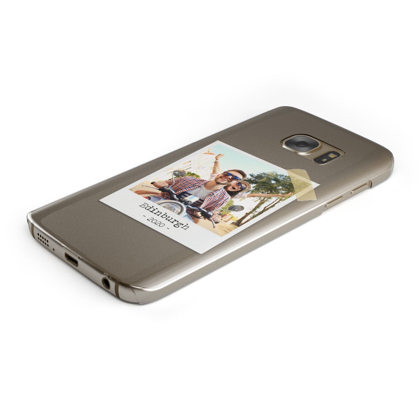 Taped Holiday Snap Photo Upload Protective Samsung Galaxy Case Angled Image