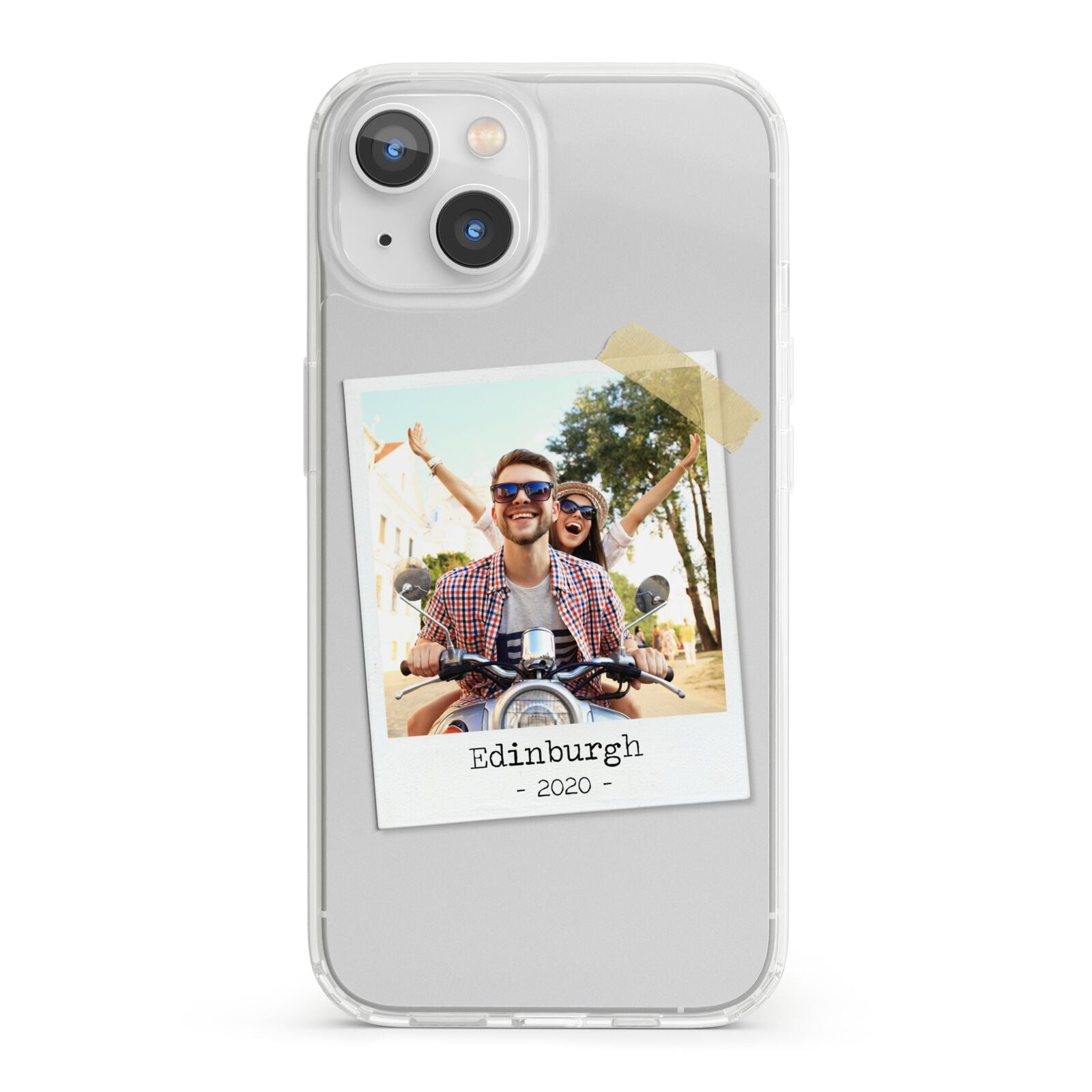 Taped Holiday Snap Photo Upload iPhone 13 Clear Bumper Case