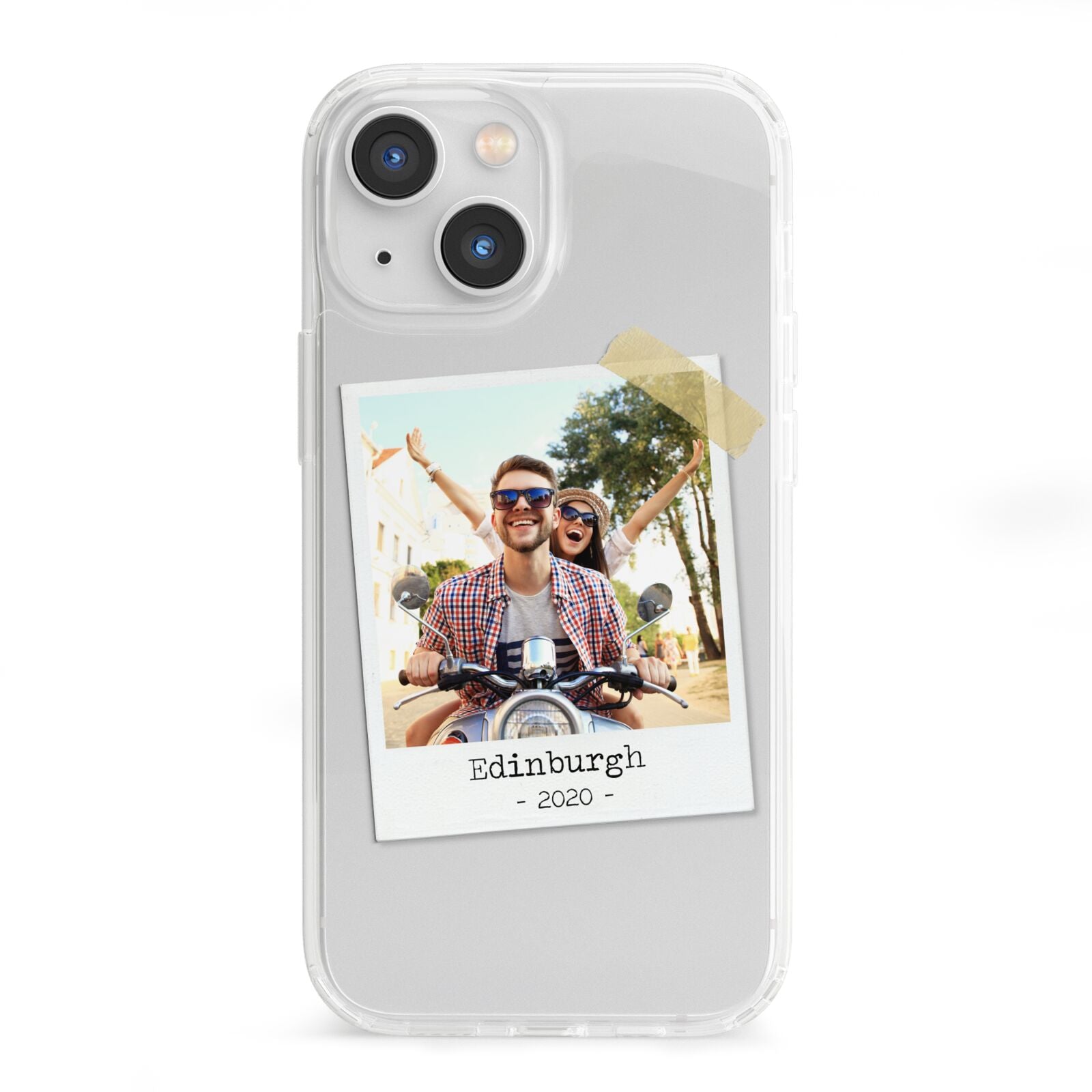 Taped Holiday Snap Photo Upload iPhone 13 Mini Clear Bumper Case