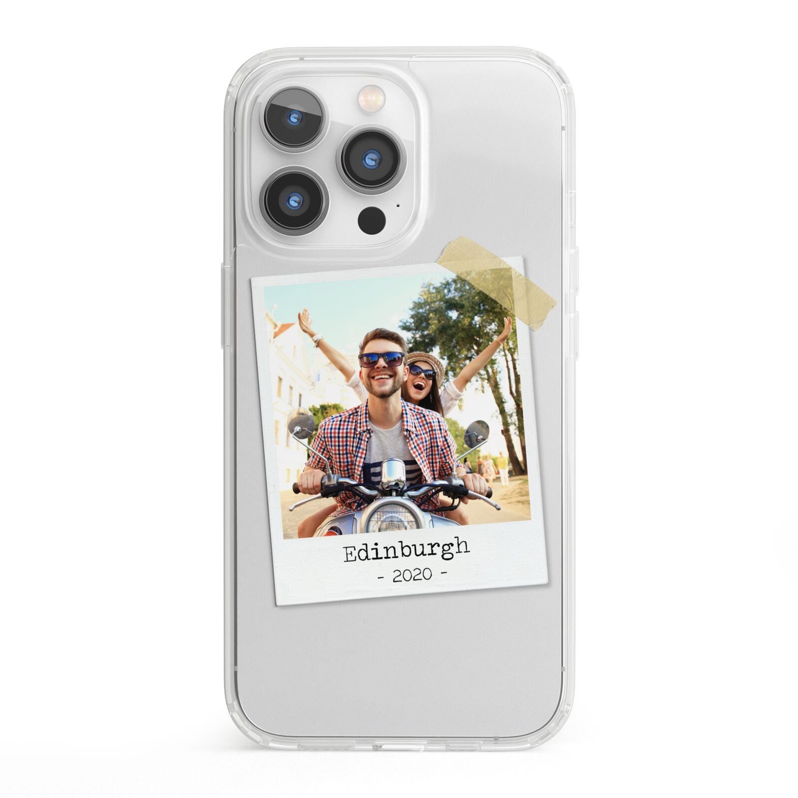 Taped Holiday Snap Photo Upload iPhone 13 Pro Clear Bumper Case