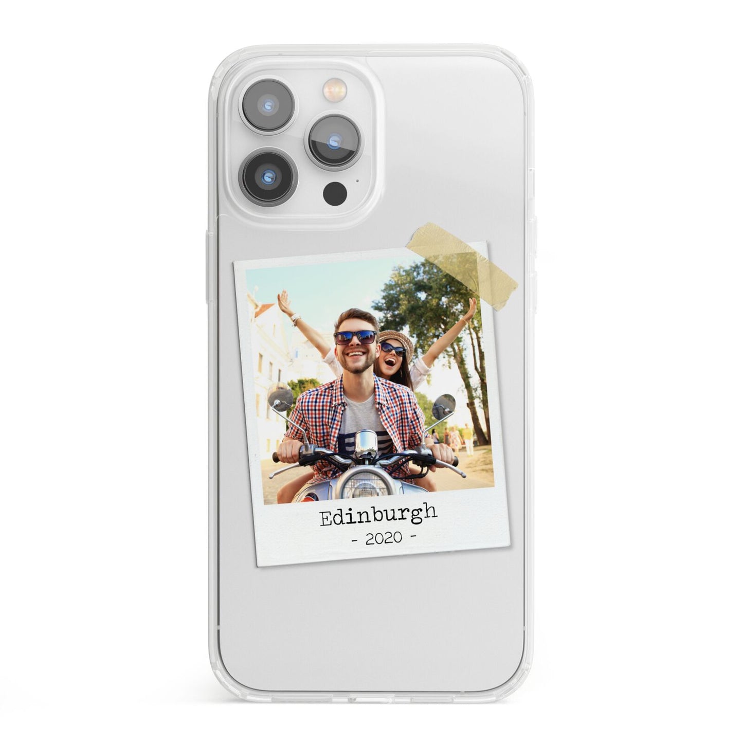 Taped Holiday Snap Photo Upload iPhone 13 Pro Max Clear Bumper Case