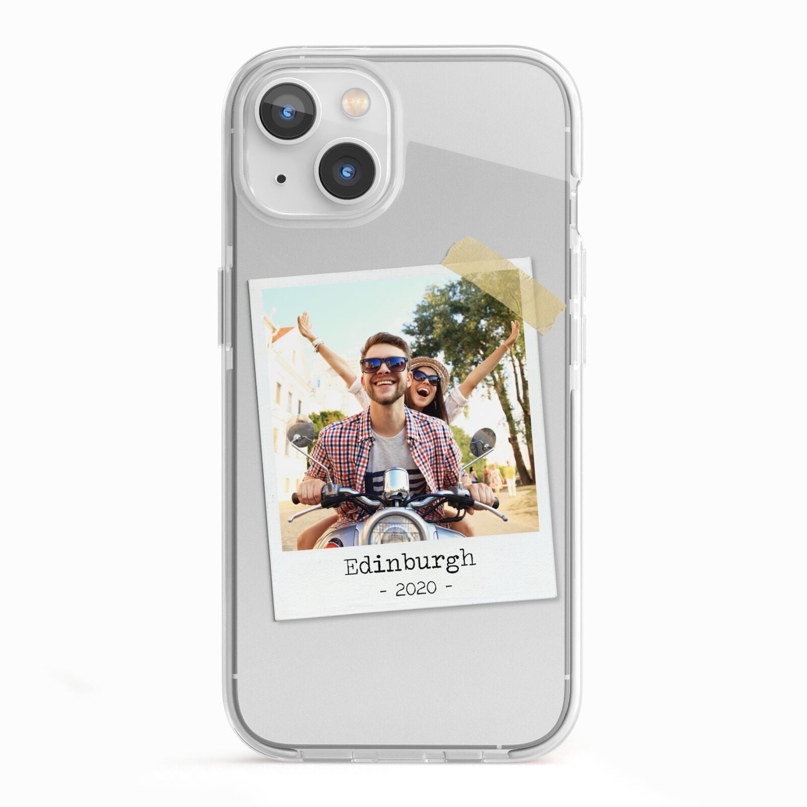Taped Holiday Snap Photo Upload iPhone 13 TPU Impact Case with White Edges