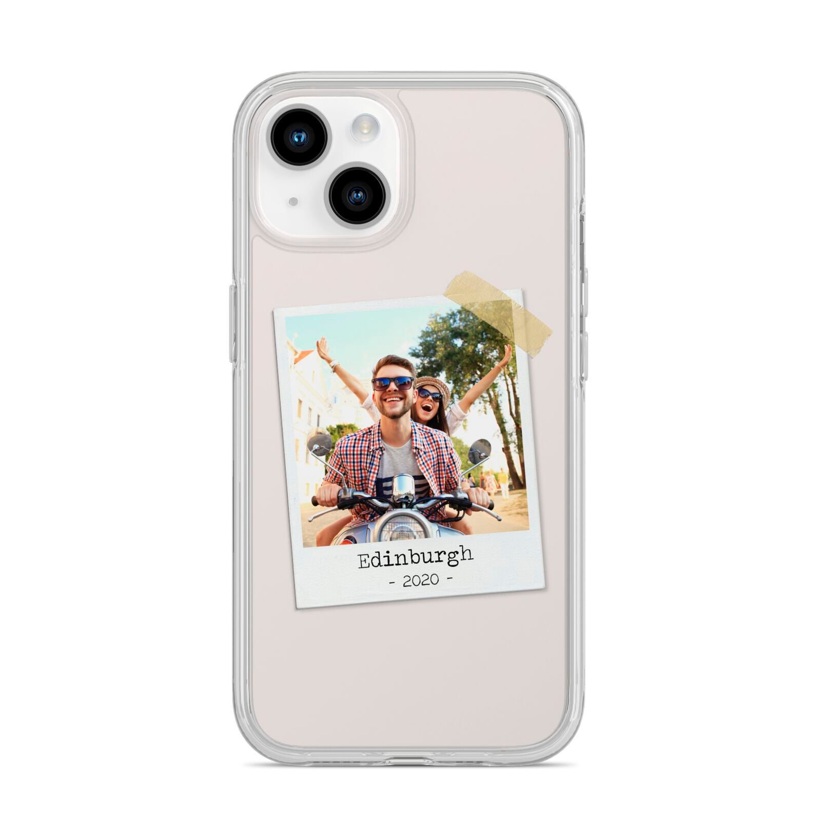 Taped Holiday Snap Photo Upload iPhone 14 Clear Tough Case Starlight