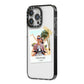Taped Holiday Snap Photo Upload iPhone 14 Pro Max Black Impact Case Side Angle on Silver phone