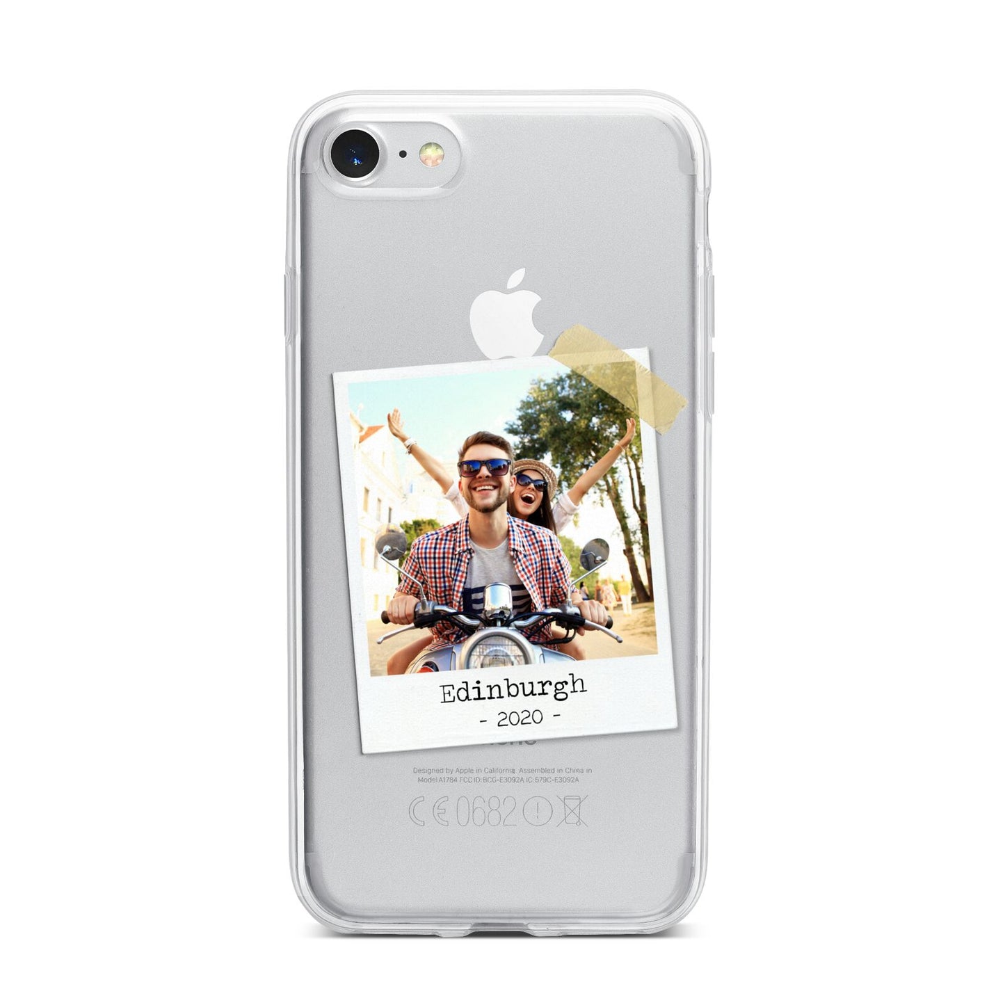 Taped Holiday Snap Photo Upload iPhone 7 Bumper Case on Silver iPhone