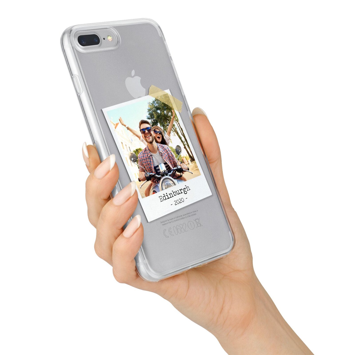 Taped Holiday Snap Photo Upload iPhone 7 Plus Bumper Case on Silver iPhone Alternative Image
