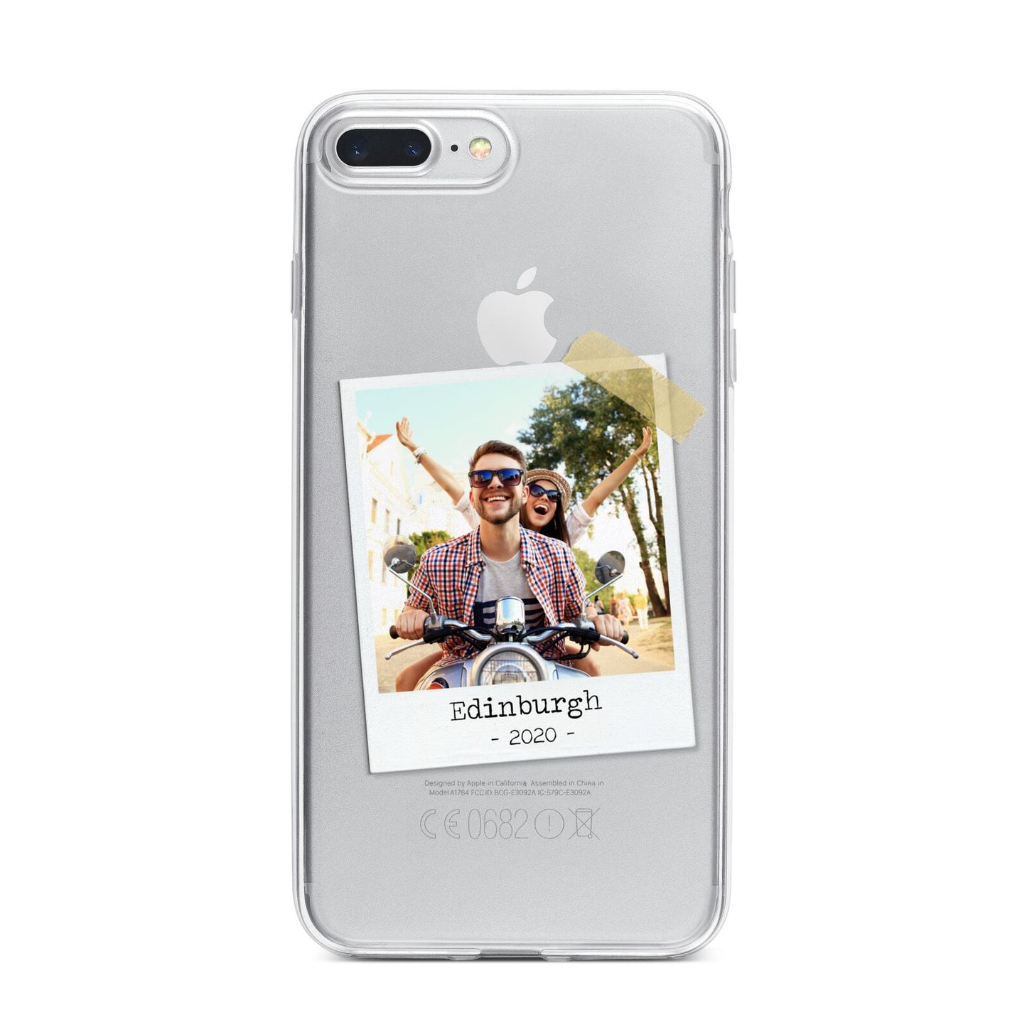 Taped Holiday Snap Photo Upload iPhone 7 Plus Bumper Case on Silver iPhone