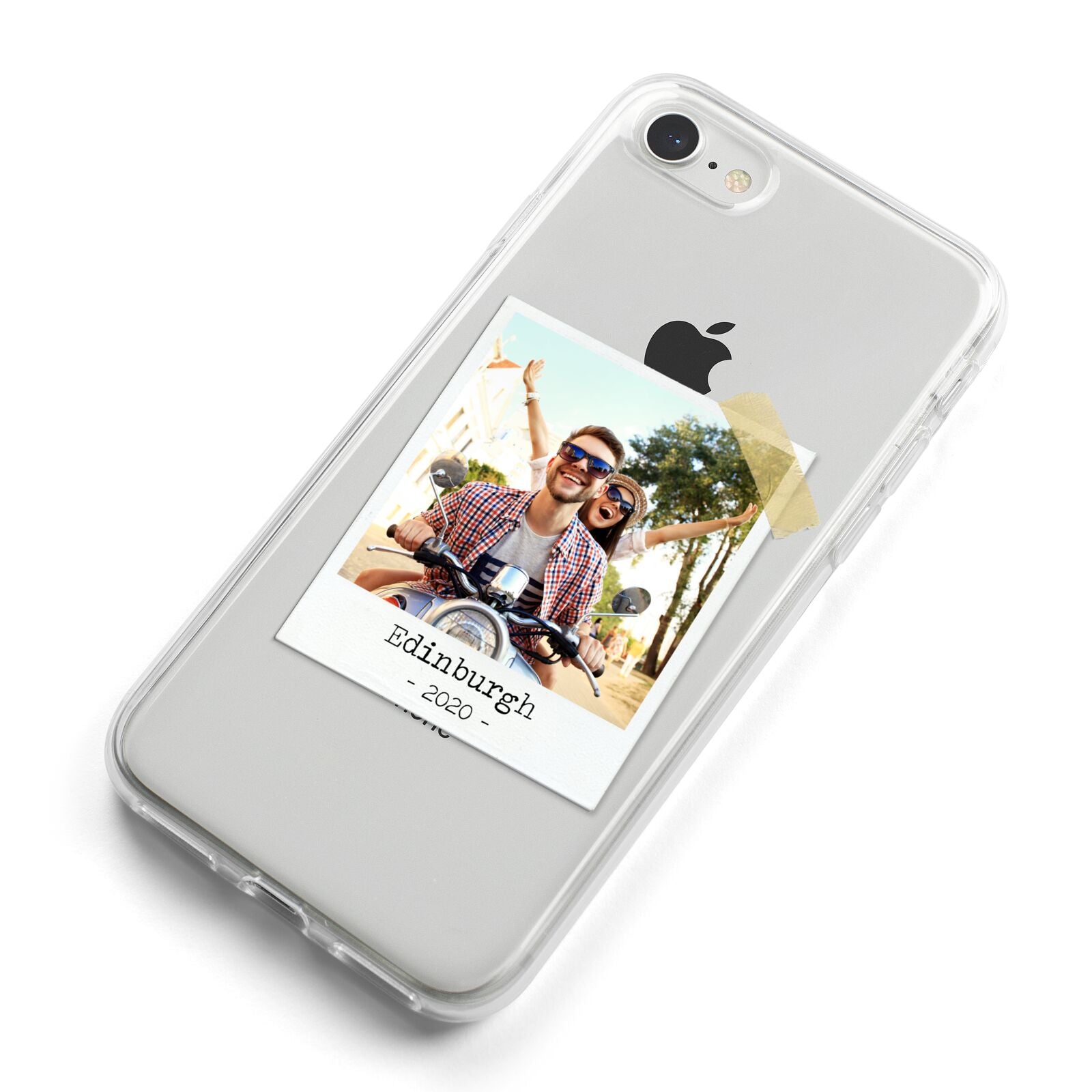 Taped Holiday Snap Photo Upload iPhone 8 Bumper Case on Silver iPhone Alternative Image