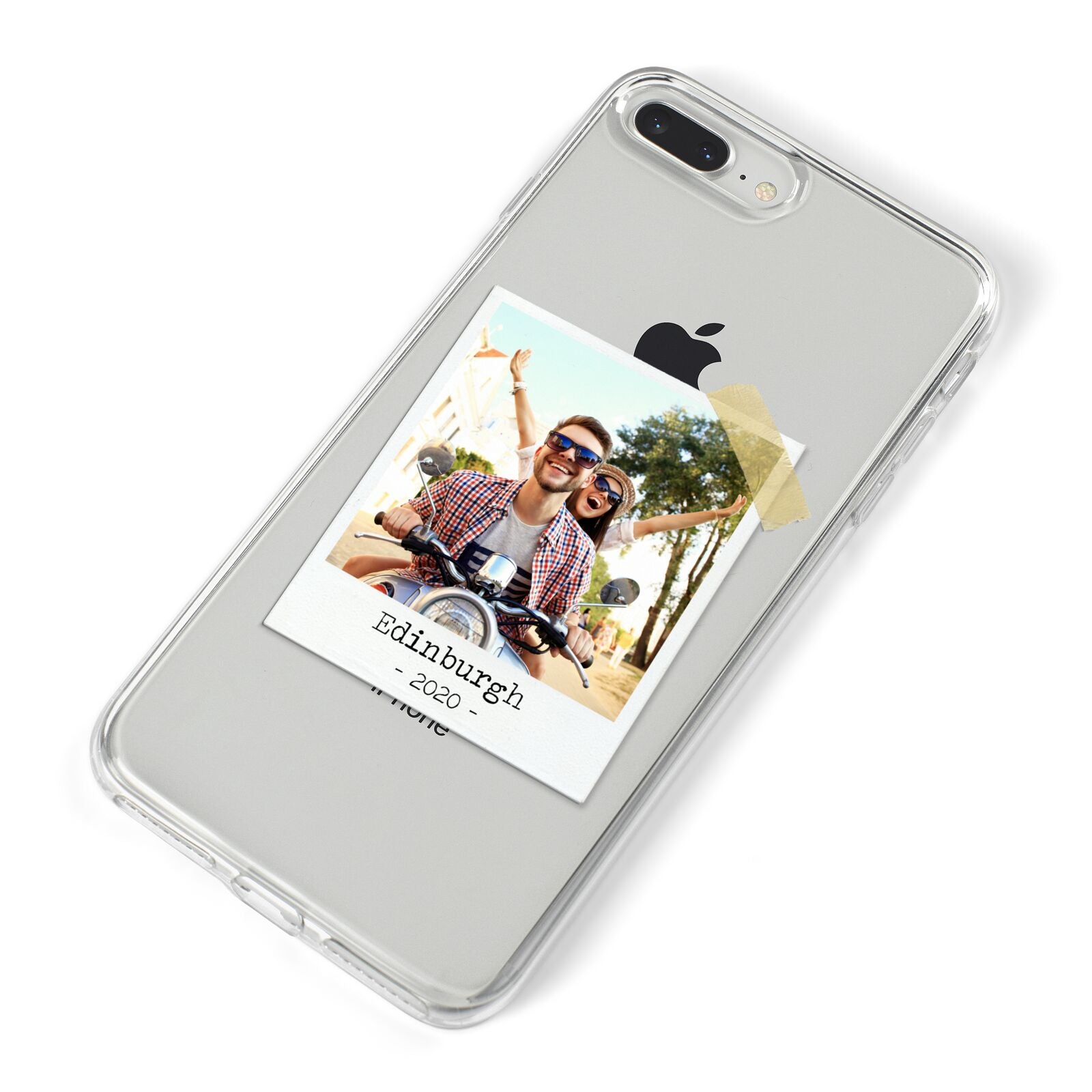 Taped Holiday Snap Photo Upload iPhone 8 Plus Bumper Case on Silver iPhone Alternative Image