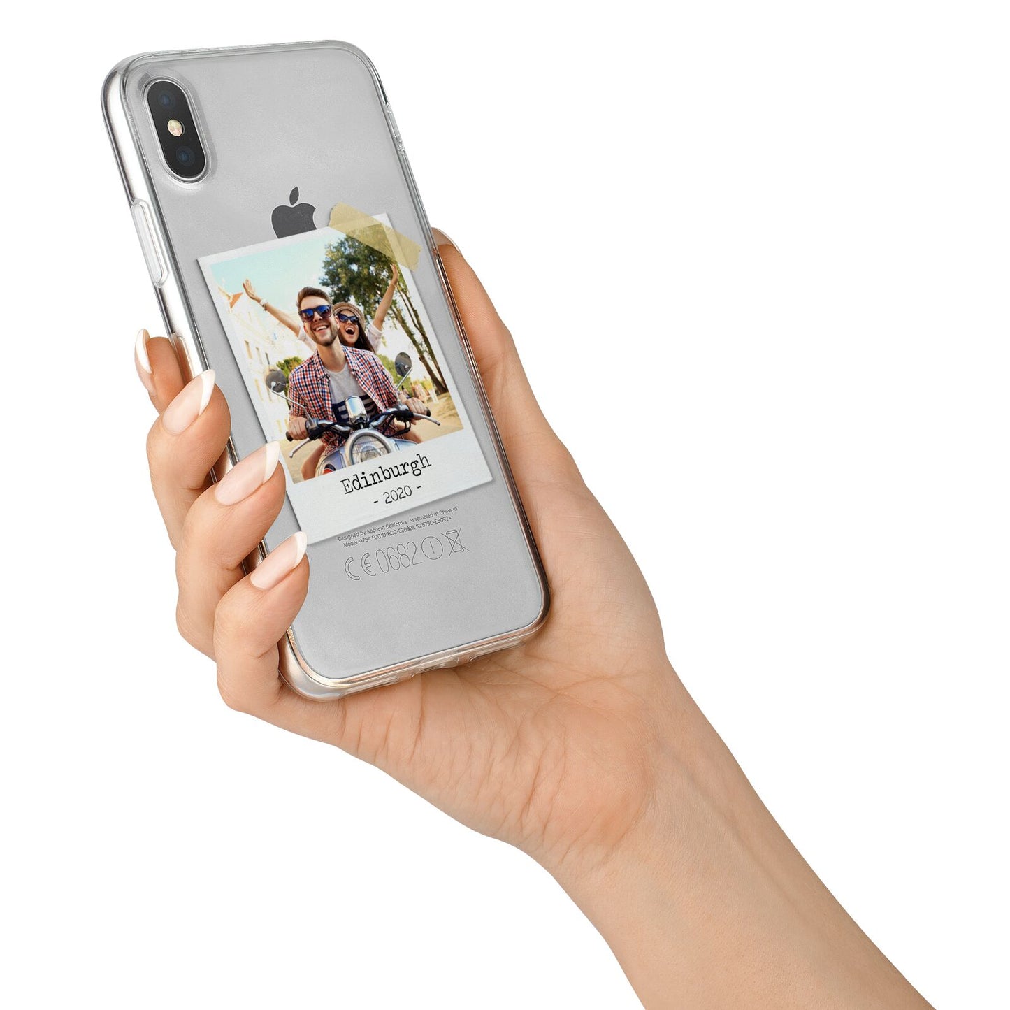 Taped Holiday Snap Photo Upload iPhone X Bumper Case on Silver iPhone Alternative Image 2